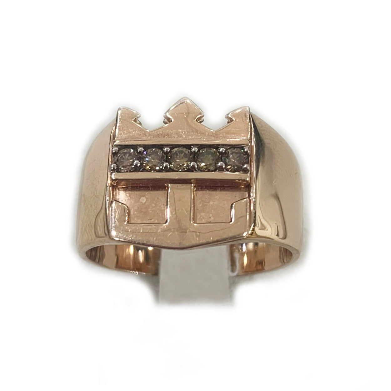 14K Rose Gold Men's Brown Diamond Ring - Elegant Wedding Band, Anniversary Gift for Him, Perfect for Engagements & Special Occasions