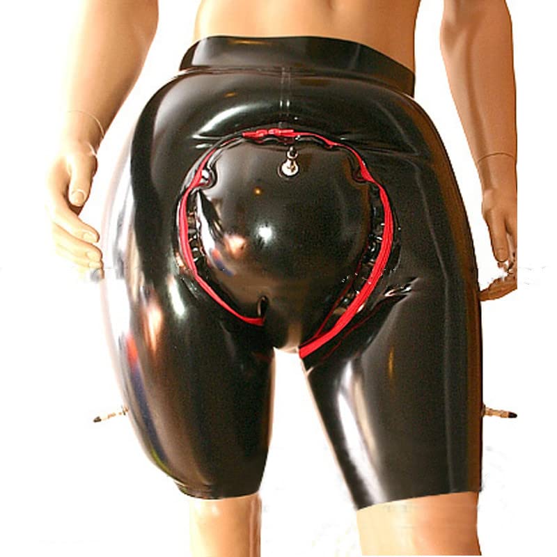 Inflatable Latex Rubber Men's Boxer Shorts - Double Layer Fashion Underwear for Comfort & Style - Perfect for Cosplay, Fetish Wear, and Role-Playing Scenes