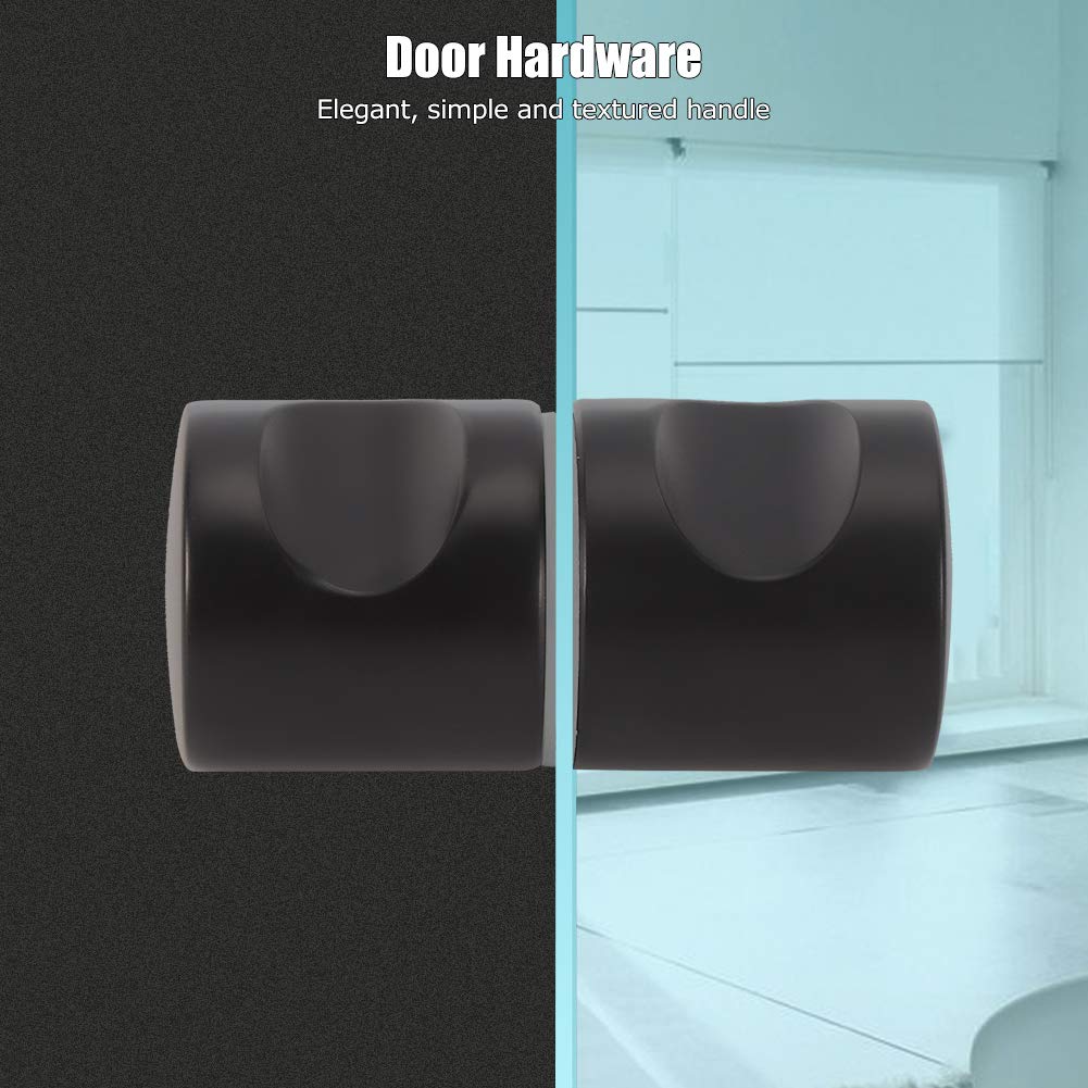 Walfront Matte Black Aluminum Alloy Single Hole Back-to-Back Pull Knob Handle for Glass Doors - Bathroom, Shower Room & Home Hardware (Perfect for Modern Cabinets, Closet Doors and Vanity Installations)