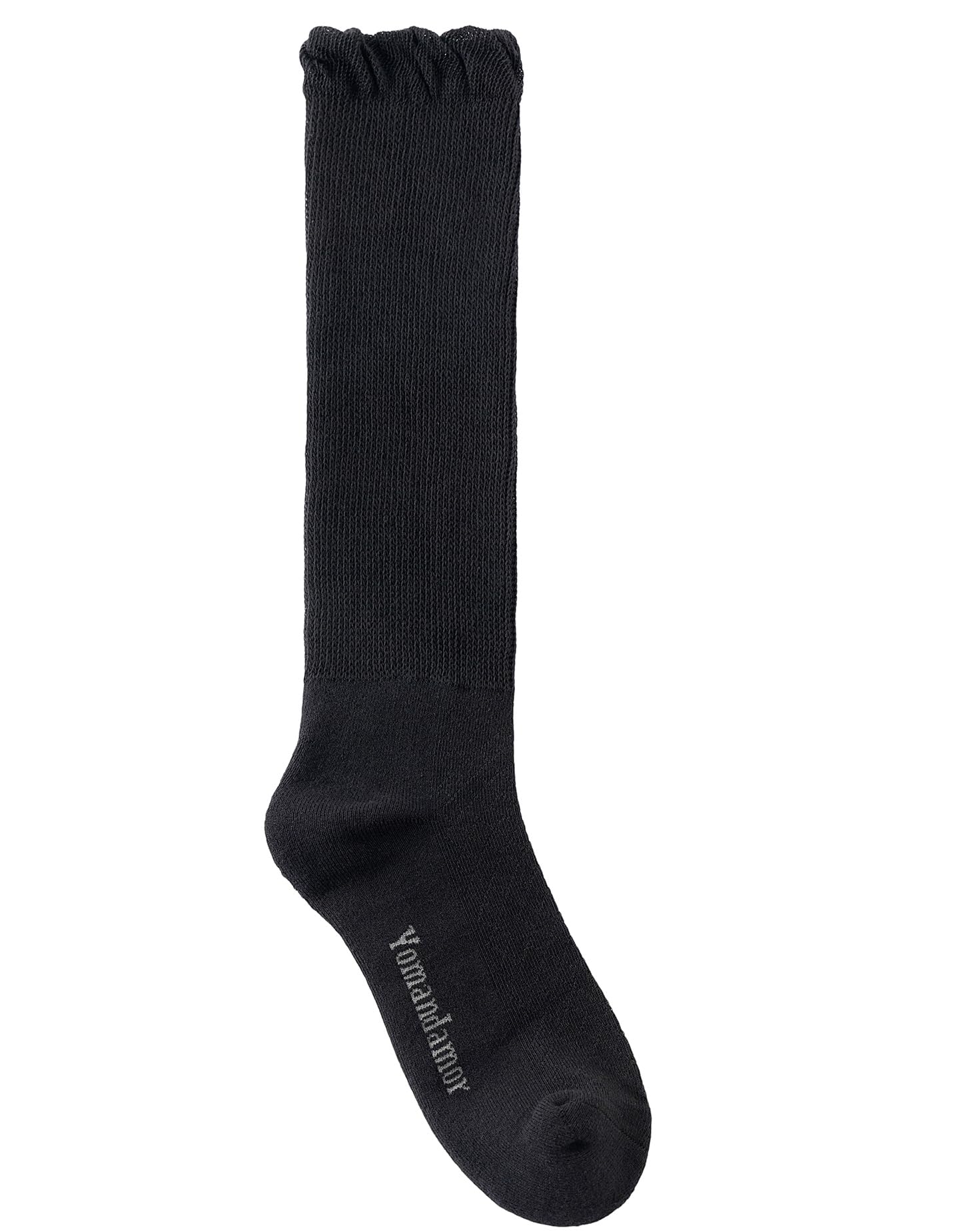 Yomandamor 4 Pairs Women's Diabetic Knee-High Seamless Socks - Black, Long Lace Non-Binding Socks for Circulation (Size 9-11) - Perfect for Diabetes, Swelling & Comfort All Day