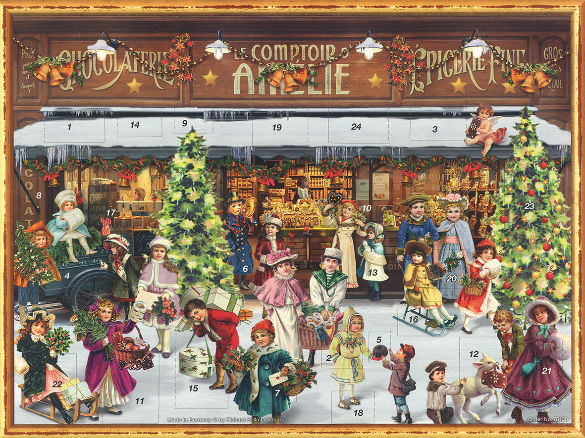 Large Traditional German Advent Calendars - Old World Victorian Style Christmas Countdown Calendar for Kids & Adults | Perfect for Holiday Decor, Gift Giving & Family Traditions