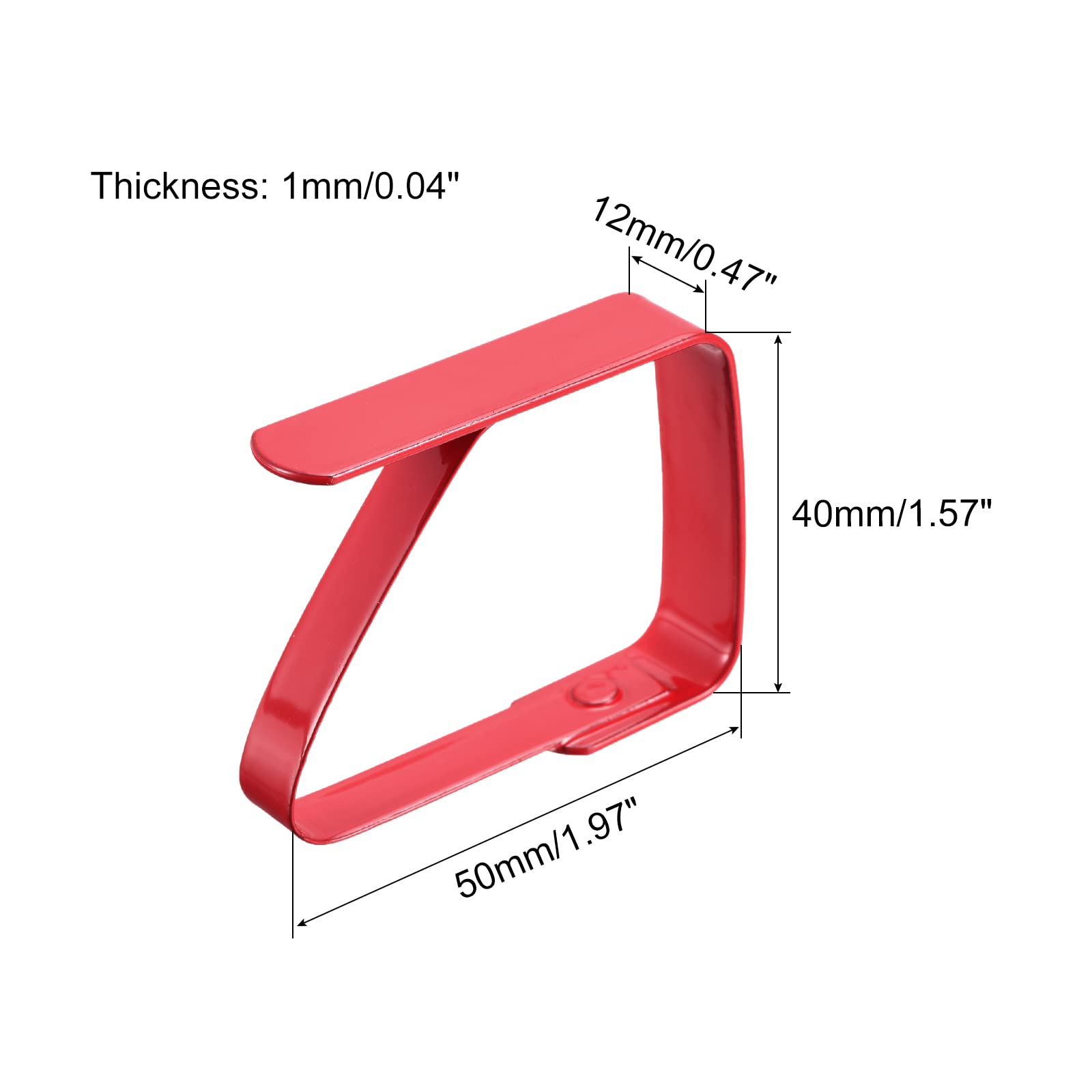 uxcell 420 Stainless Steel Tablecloth Clips 50mm x 40mm - 4 Pack Red Table Cloth Holders for Home, Restaurant, Banquet, Outdoor Picnic - Secure Table Linens for Parties, Weddings & BBQs