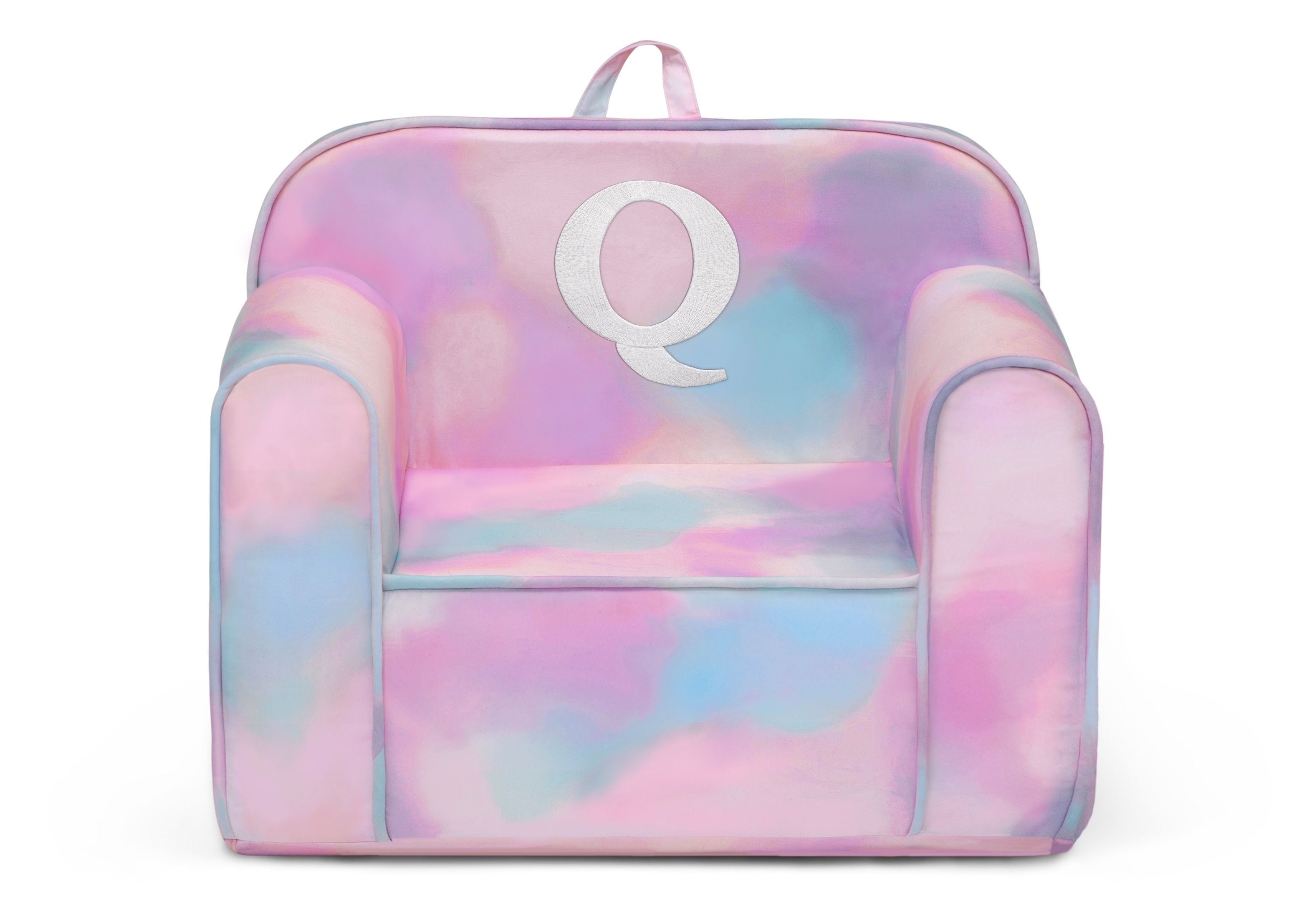 Custom Monogram Tie Dye Cozee Chair - Personalized Oversized Lounge Chair for Bedroom, Living Room & Dorm - Soft Plush Fabric Reading Chair with Lumbar Support