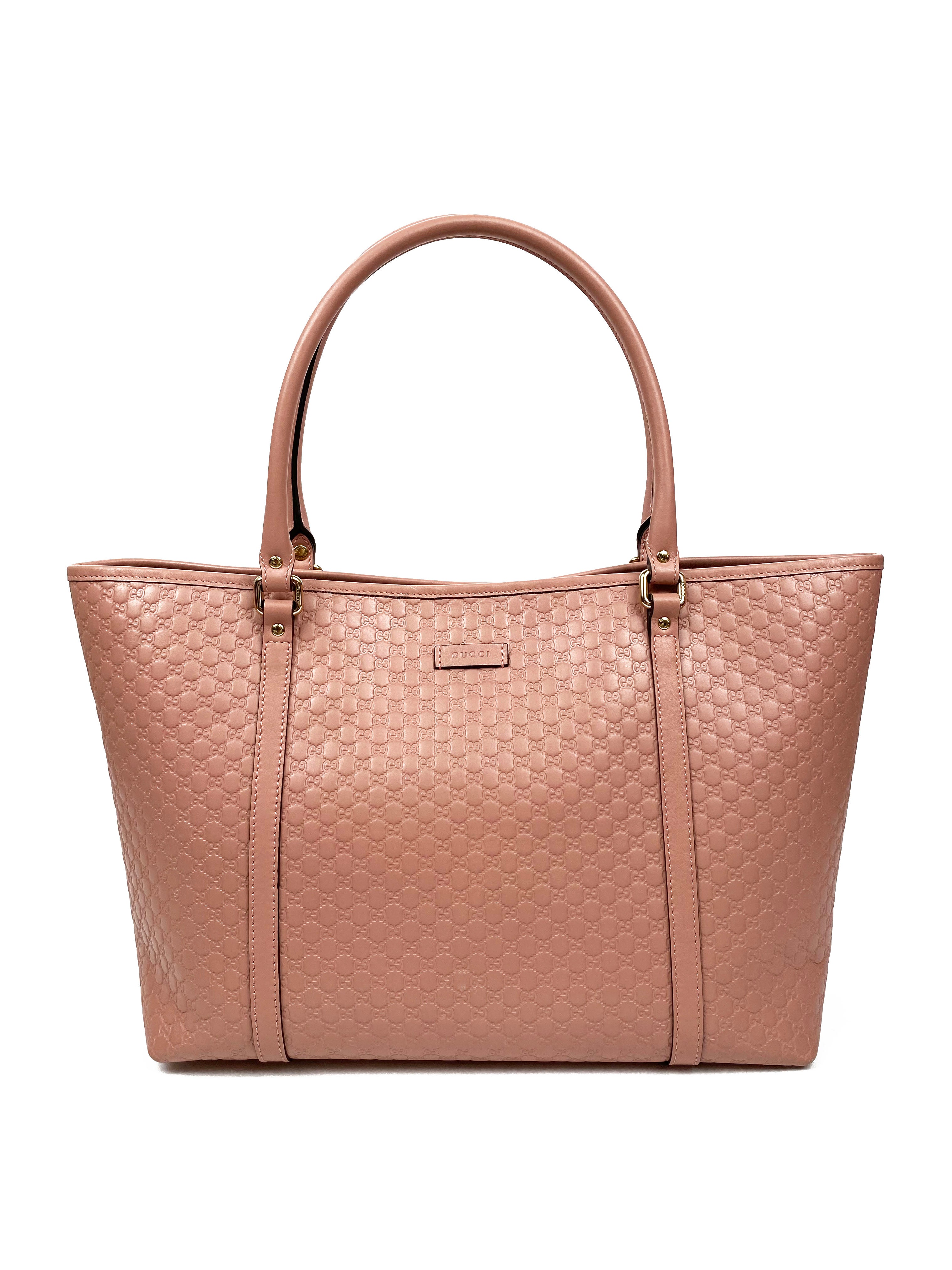 Gucci GG Guccissima Pink Leather Tote Bag for Women - Luxury Designer Handbag for Work, Travel & Everyday Use