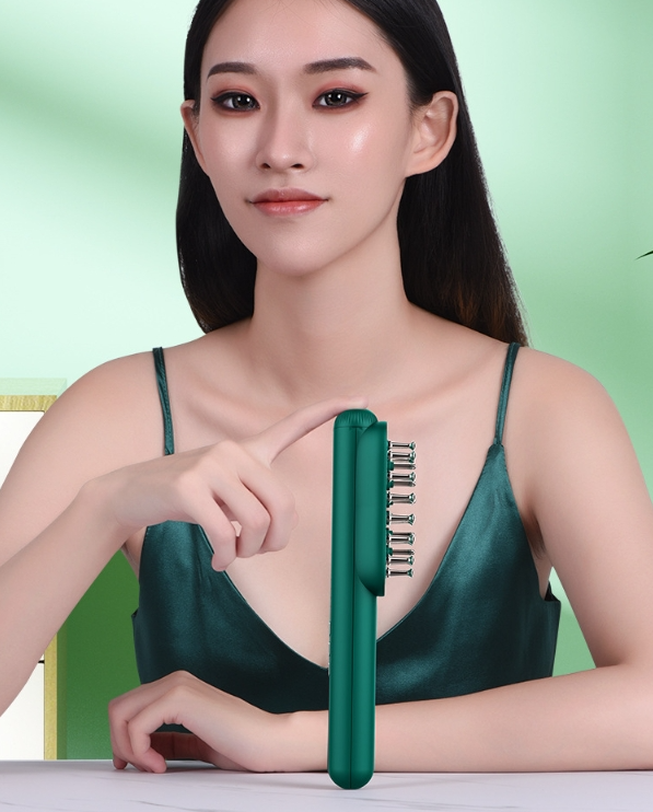 RF Microcurrent Hair Comb for Thicker Hair Growth - Color Light Therapy Scalp Massager for Hair Care & Styling - Perfect for Home Use & Salon Treatments