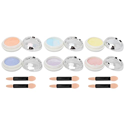 6-Piece Nail Art Powder Set - Pearlescent Shimmer DIY Nail Decoration for Home Salon & Professional Manicures | Perfect for Nail Art, Gel Polish, and Acrylic Nails