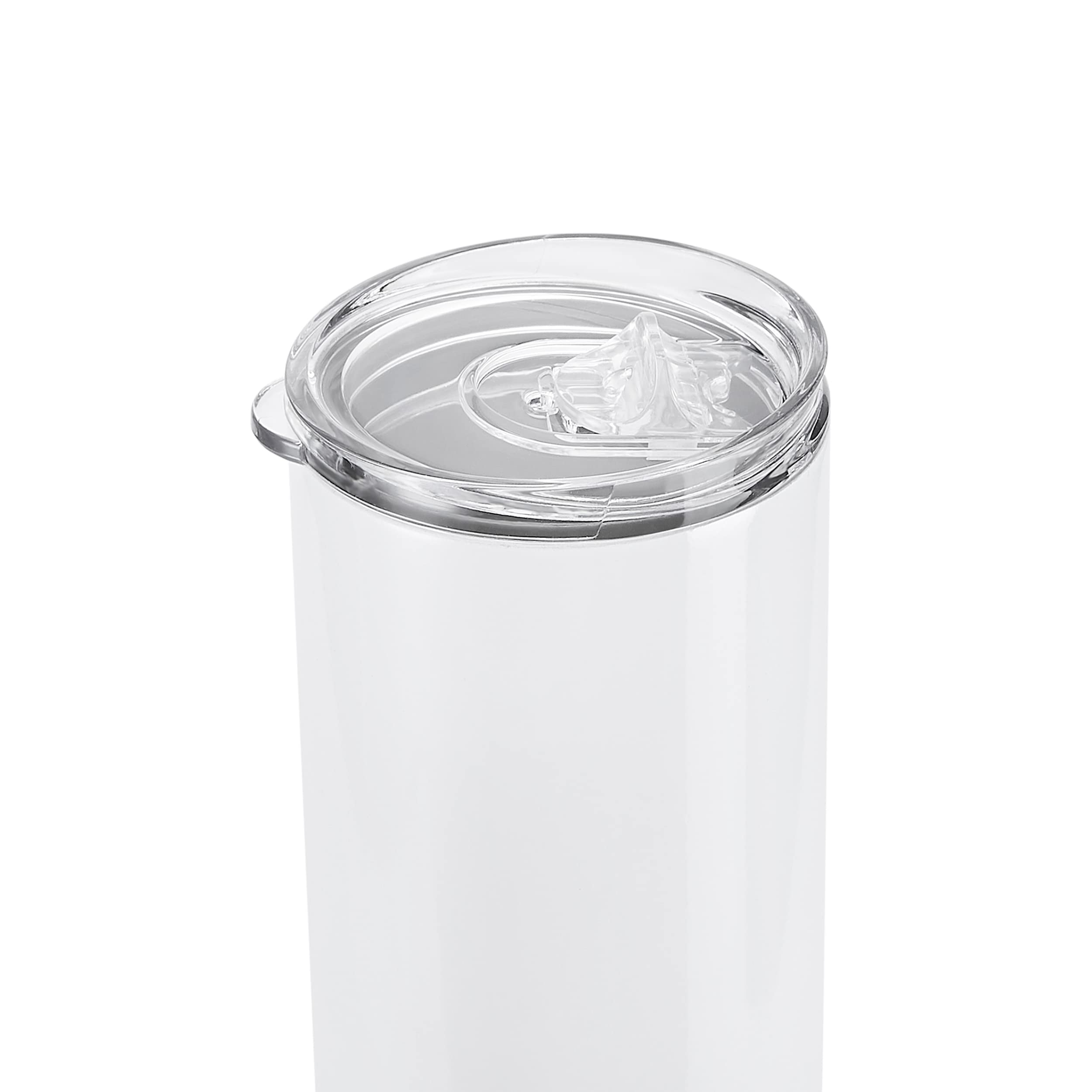 Makerflo 20 oz White Skinny Sublimation Blank Tumbler with Lid & Straw - Pack of 25 | DIY Personalized Gifts for Christmas, Birthdays, Promotions | Compatible with Sublimation, Epoxy, UV DTF, Vinyl & Laser Engraving | Perfect for Home, Office, Gym & Outdoor Use