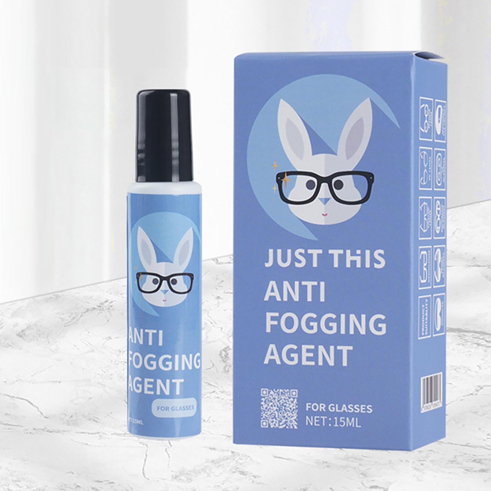 Anti-Fog Spray for Glasses & Sunglasses - 15ml Lens Cleaner for Optical, Safety & Sports Goggles - Prevent Fogging for Driving, Skiing & Outdoor Activities