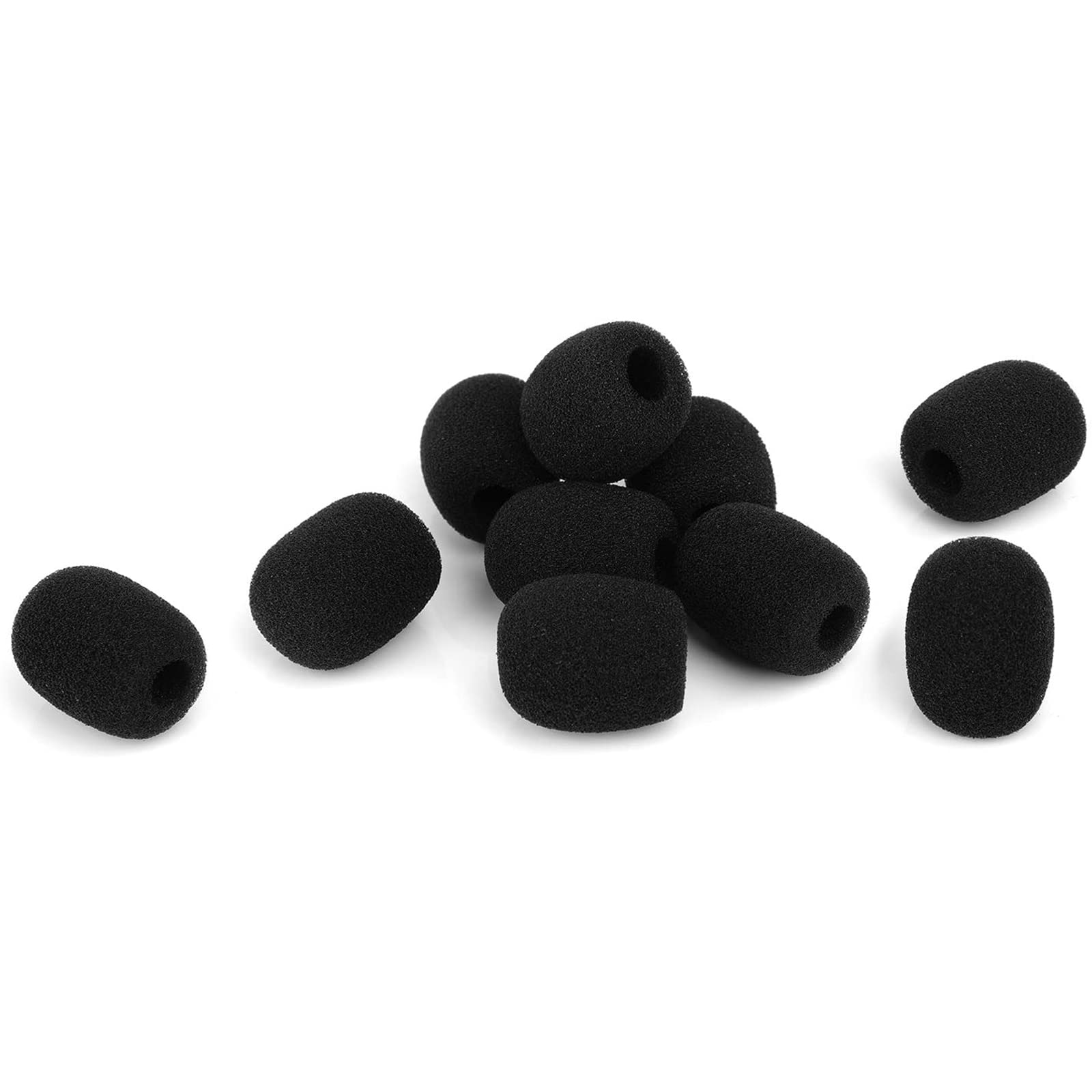 ChromLives Lapel Microphone Windscreens - Black Foam Covers (10 Pack) for Lavalier Mics - Perfect for Podcasting, Interviews & Live Streaming