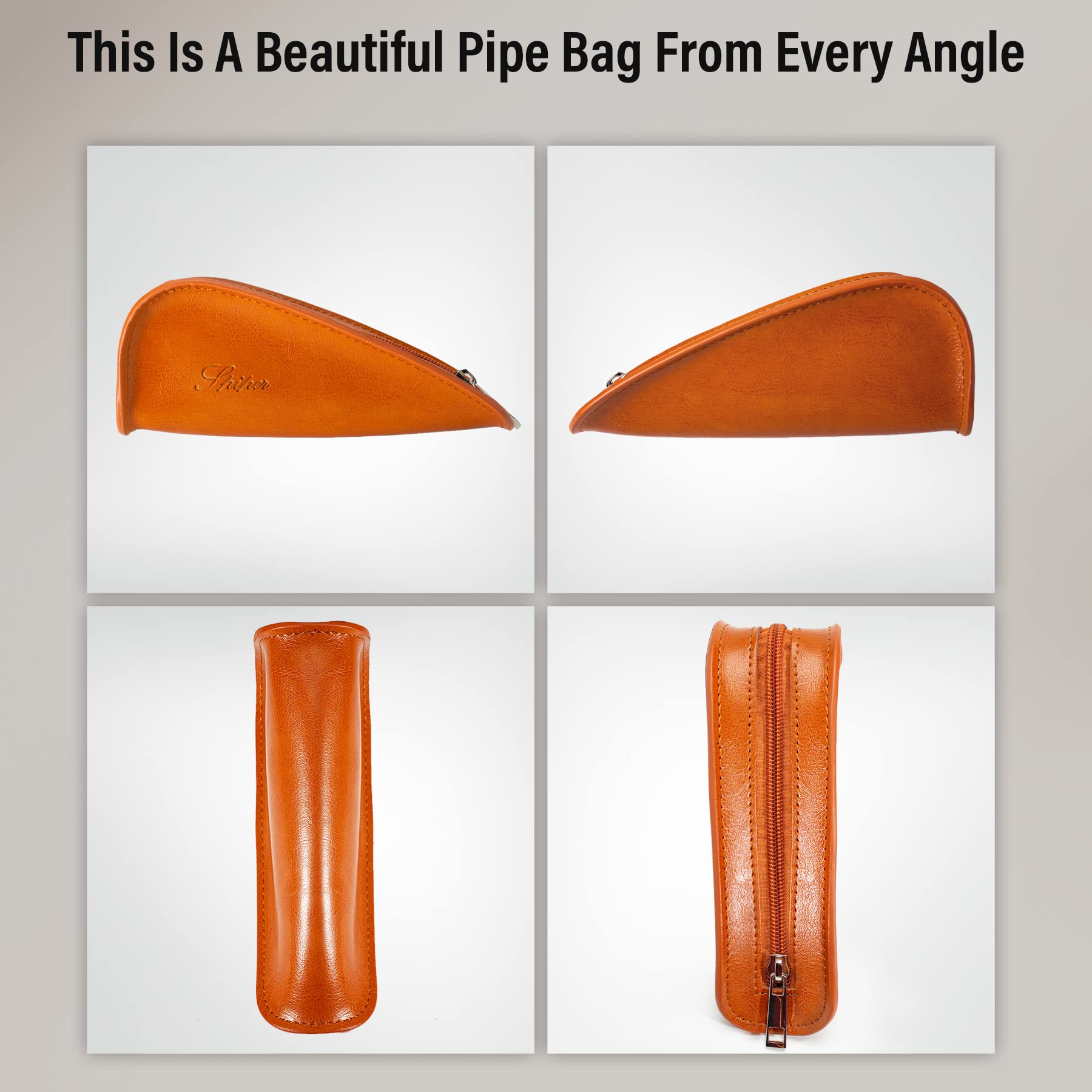 Premium 100% Genuine Leather Tobacco Pipe Pouch - Portable Single Pipe Storage Case with Travel Bag | Perfect for Outdoor Smoking Accessories | Holds 1 Pipe + Tools | Ideal Gift for Pipe Smokers (Brown) | Great for Camping, Hiking & Relaxing Moments