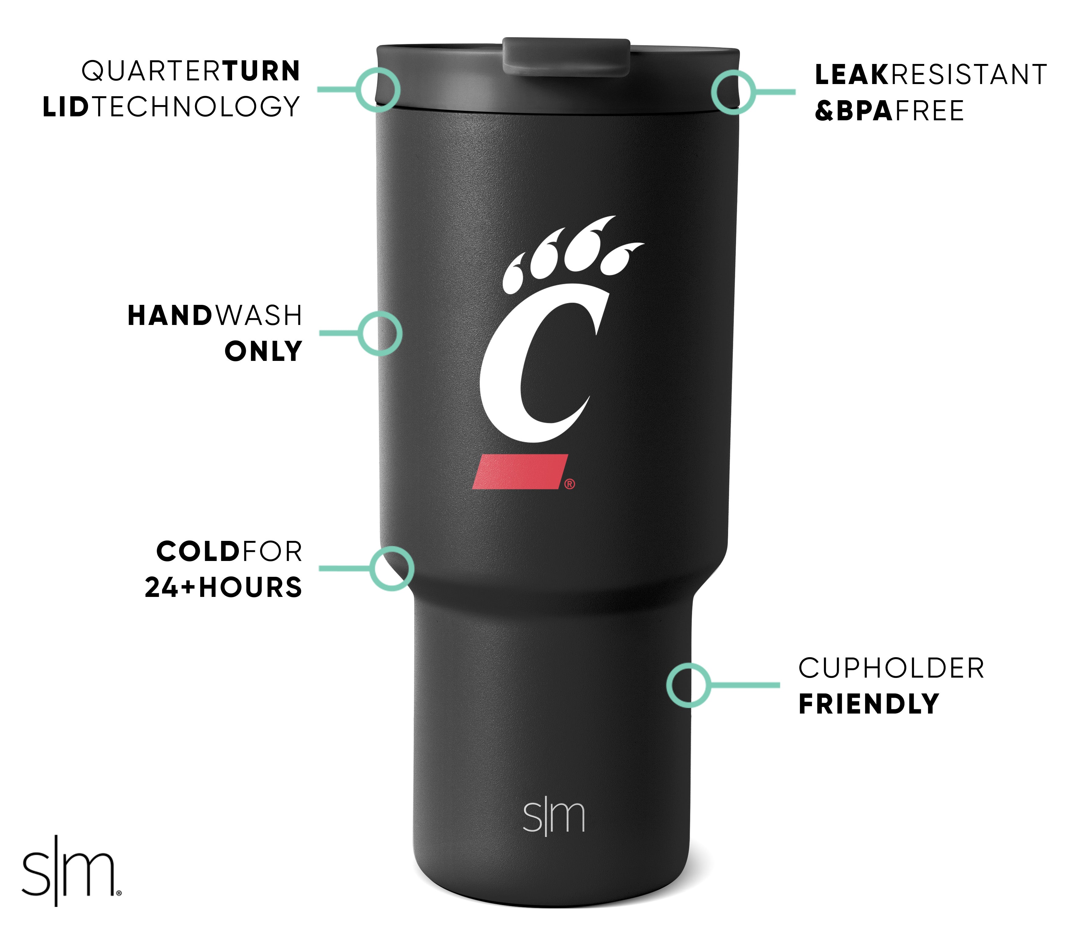 Collegiate Trek Tumbler - 20oz Insulated Stainless Steel Water Bottle with Lid - Leakproof Travel Mug for Coffee & Tea - Perfect for College, Hiking, Camping & Outdoor Adventures