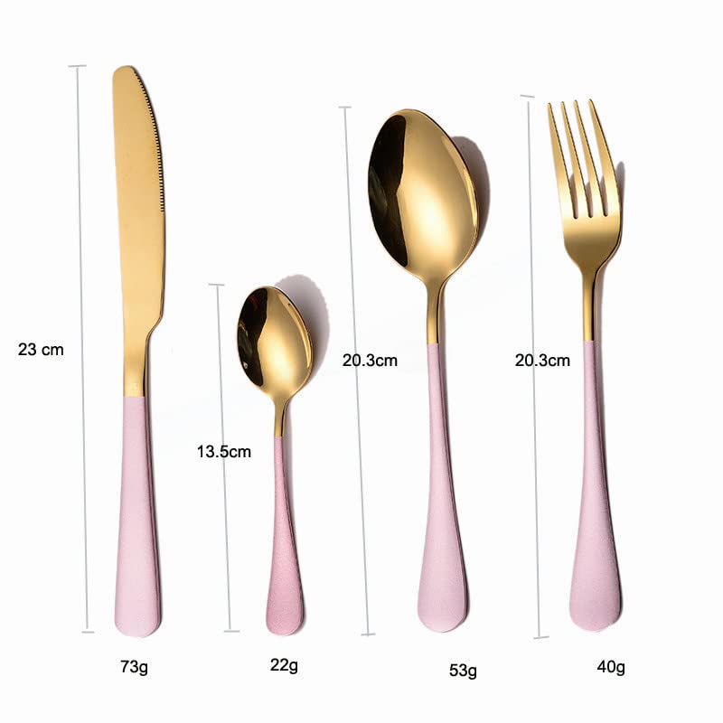 24-Piece Stainless Steel Silverware Flatware Cutlery Set - Rose Gold Dinnerware with Spoon, Fork & Knife for Western Dining | Elegant Table Setting for Restaurants, Weddings & Home Kitchen Use