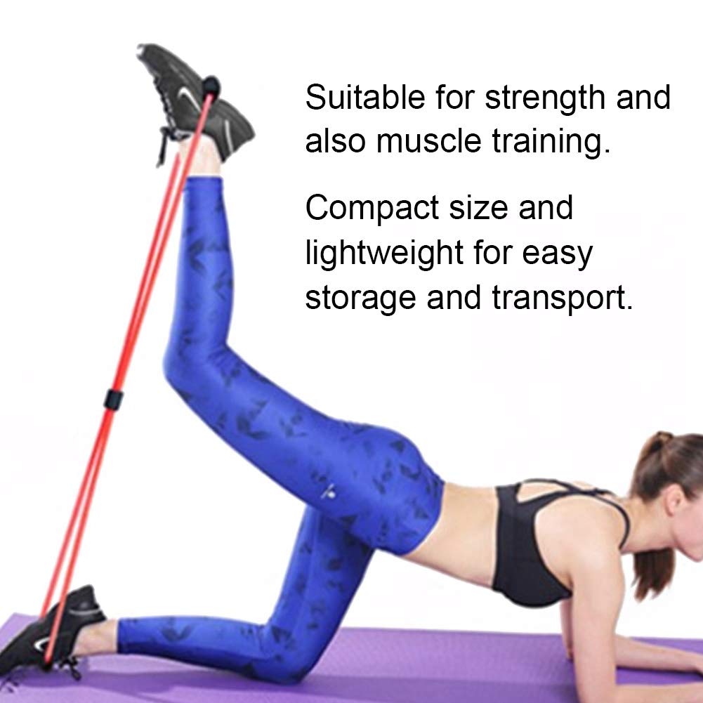 Premium 8-Shaped Resistance Bands for Men & Women - Chest Expander, Arm & Shoulder Workout Stretch Bands - Home Gym Equipment for Strength Training, Yoga & Fitness (Red) - Perfect for Home Workouts, Office Stretching & Travel Fitness
