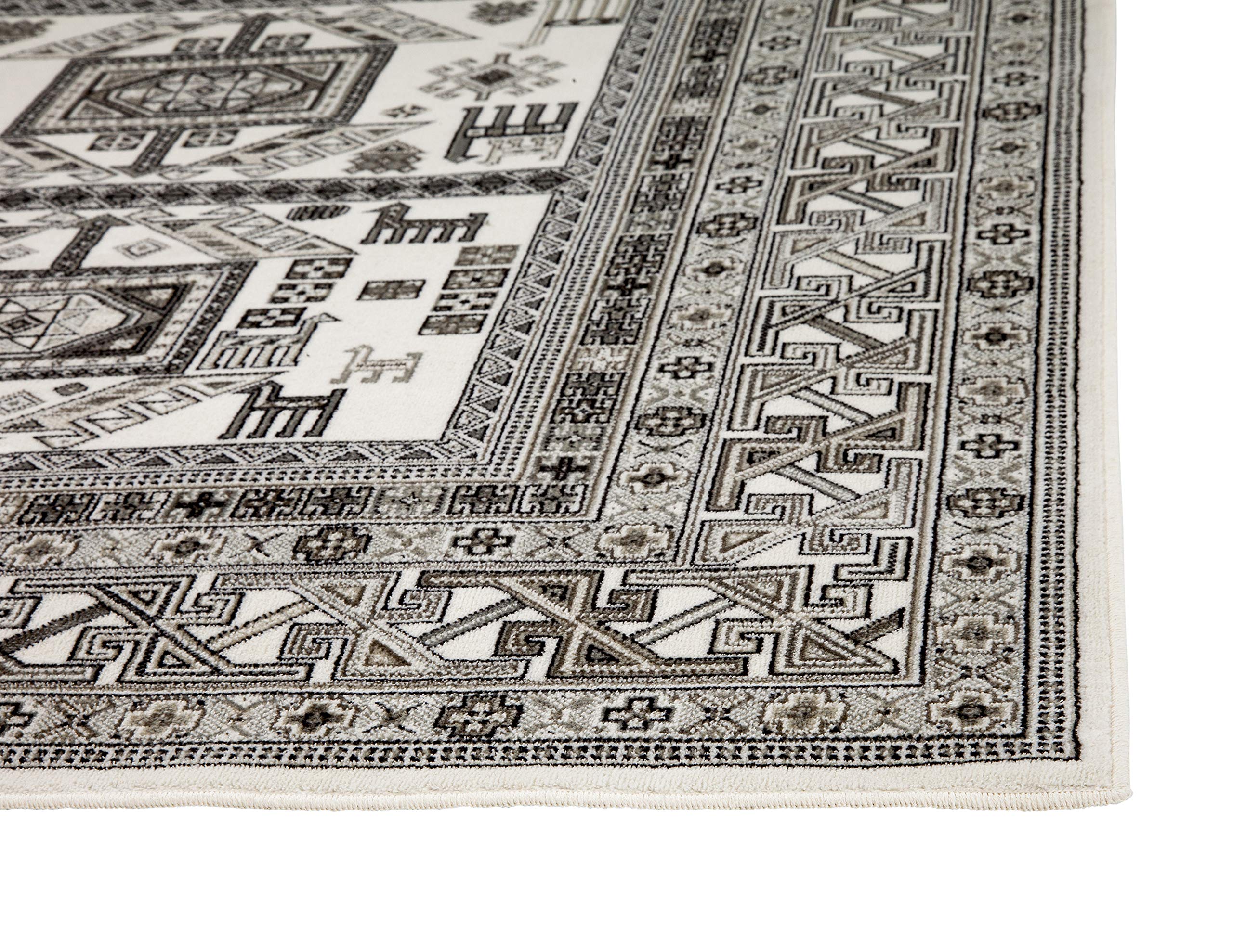 Abacasa Sonoma Handwoven Ivory & Grey Area Rug - Soft & Durable for Living Room, Bedroom, or Office Decor