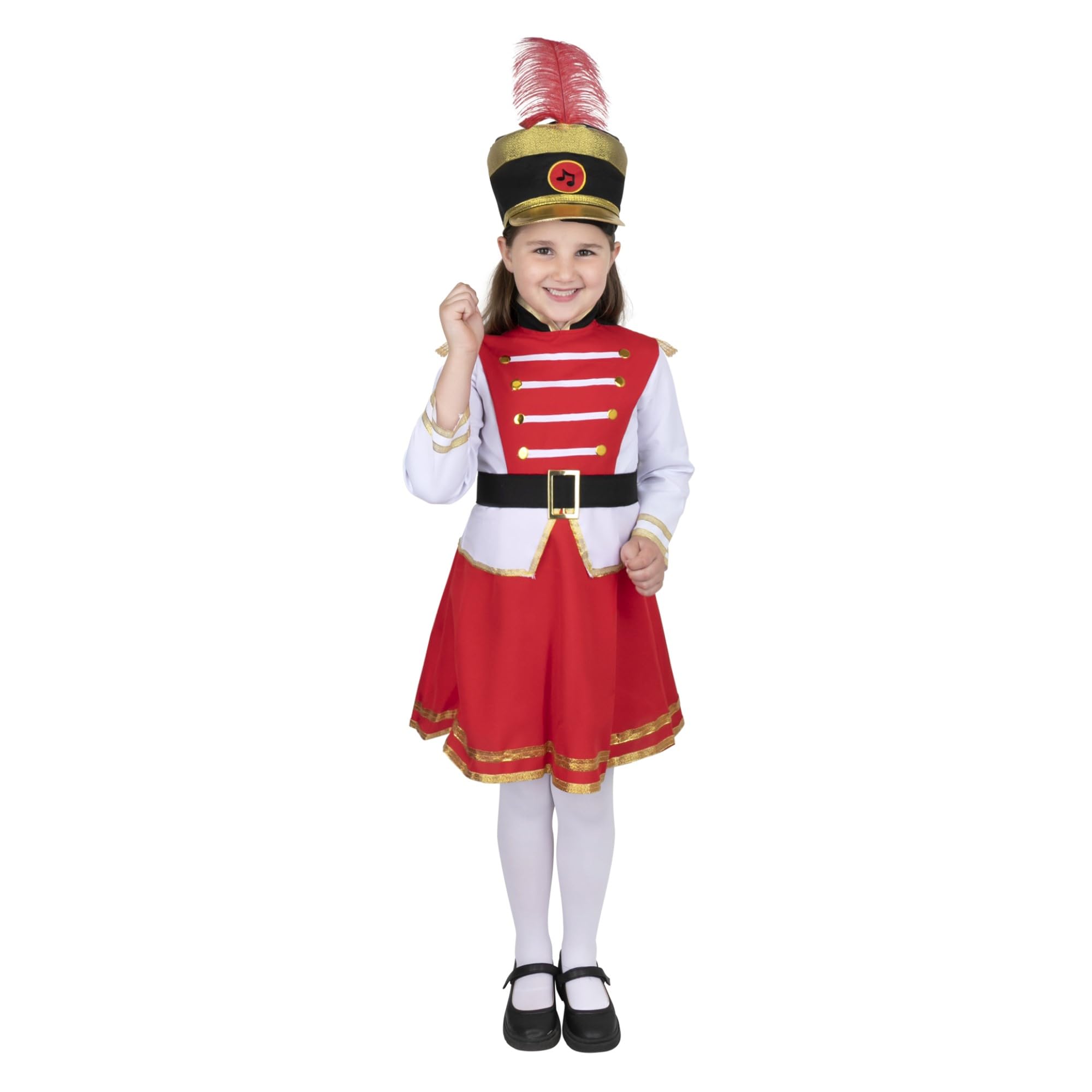 Girls Drum Majorette Costume - Marching Band Uniform for Kids | American Style Dress Up Outfit for Performances & Parades