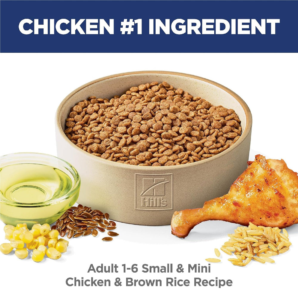 Science Diet Small & Mini Adult Dry Dog Food - Chicken & Brown Rice Recipe for Small Breeds (1-6 Years) | Perfect for Indoor & Outdoor Active Dogs