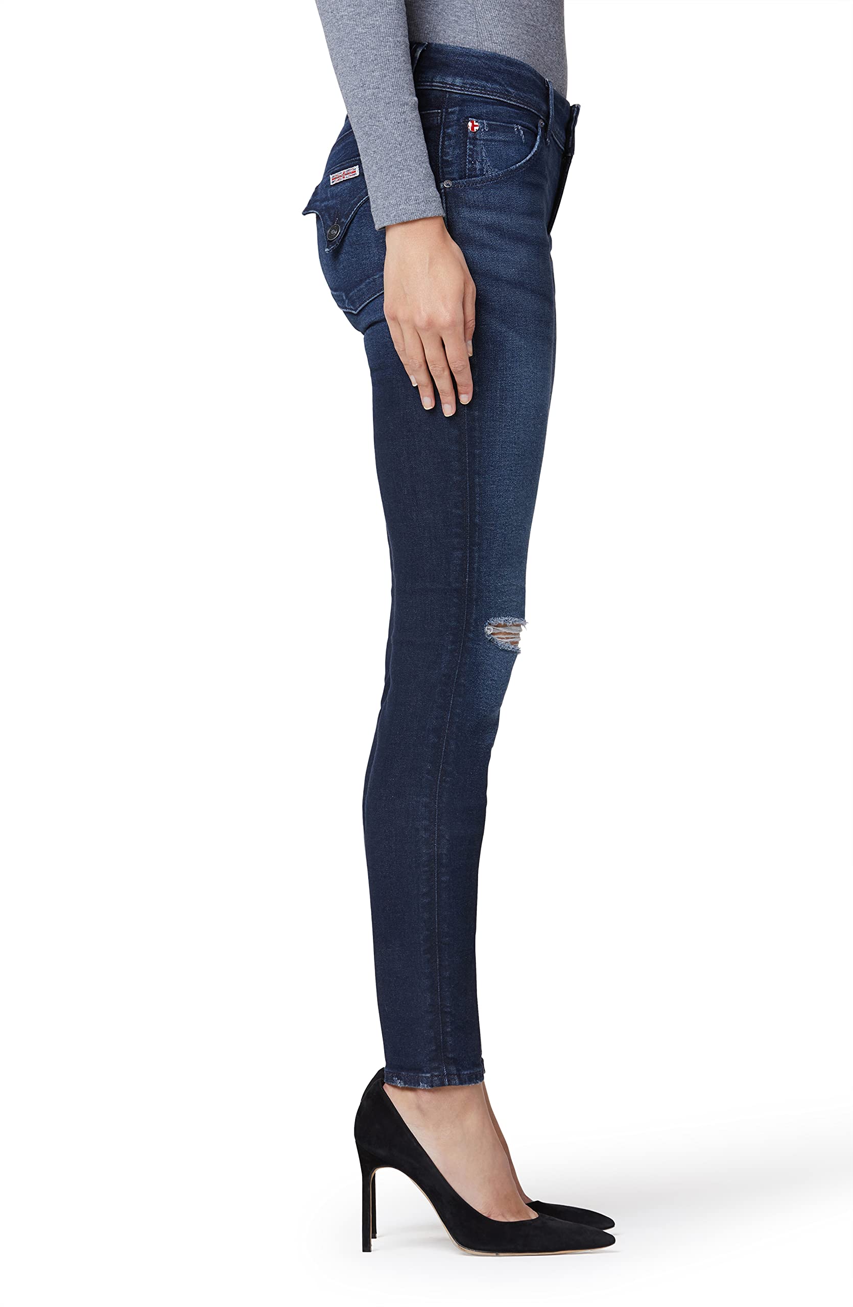 Hudson Jeans Women's The Collin Skinny Jeans - High Waist Stretch Denim Pants, Size 25 | Perfect for Campus Wear, Casual Outfits & Everyday Comfort