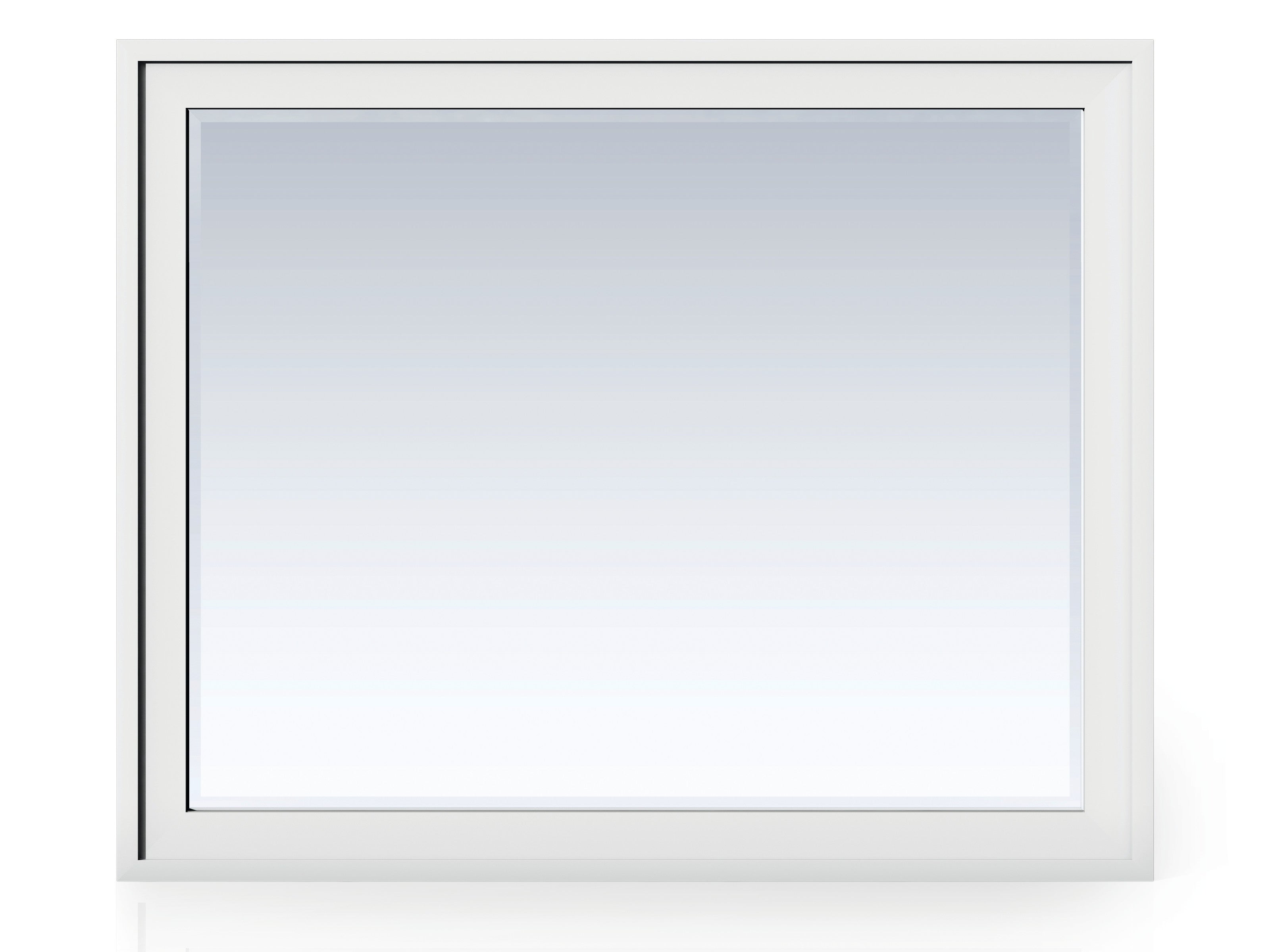 Addison 48 Inch Rectangular Wall Mirror - Glossy White Finish for Bathroom, Bedroom & Entryway Decor