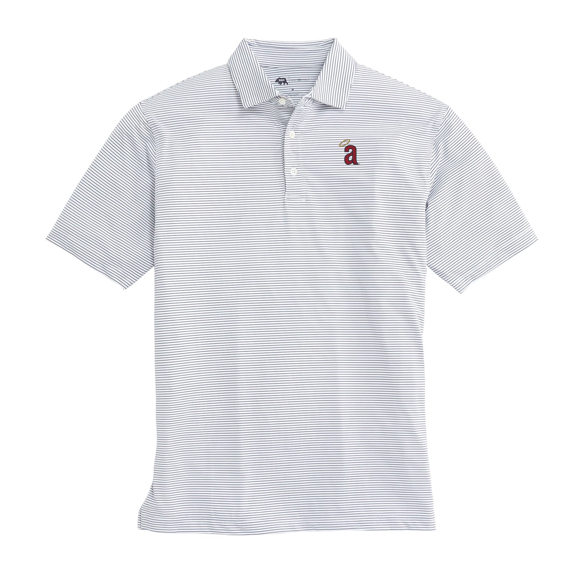 Los Angeles Angels Cooperstown Birdie Stripe Performance Polo Shirt for Men - Moisture Wicking Baseball Jersey for Games & Casual Wear