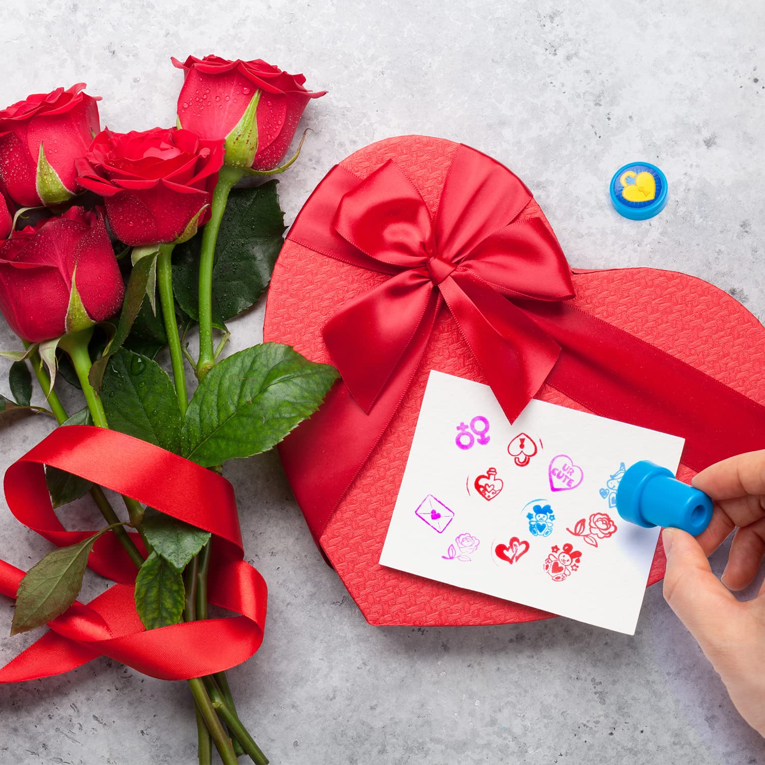 JOYIN 1000+ Pieces Valentine's Day Party Supplies Kit with Temporary Tattoos, Foam Stickers, Stampers & Stickers - Perfect for Valentine's Party Favors, Classroom Crafts, DIY Decorations, Wedding Photo Props, and Kids' Art Projects