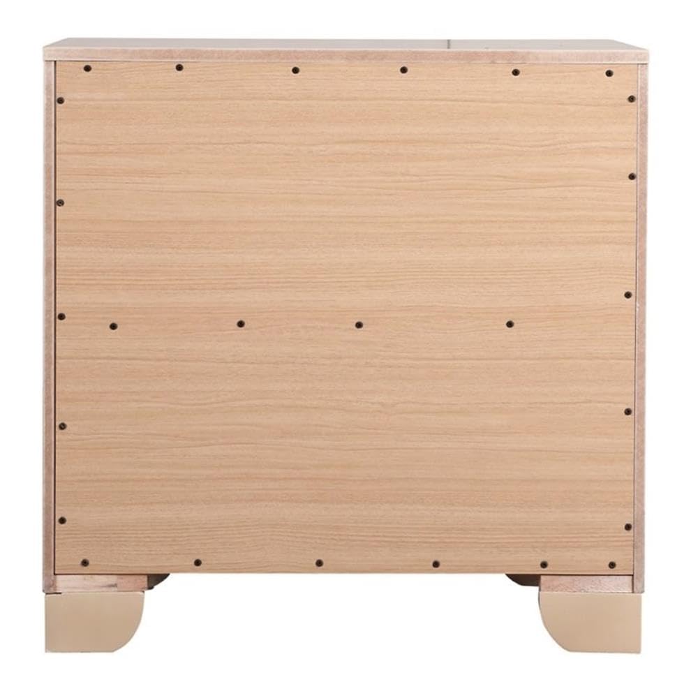 Glory Furniture Hollywood Hills 2-Drawer Nightstand in Pearl White - Modern Bedside Table for Bedroom, Guest Room & Nursery Storage