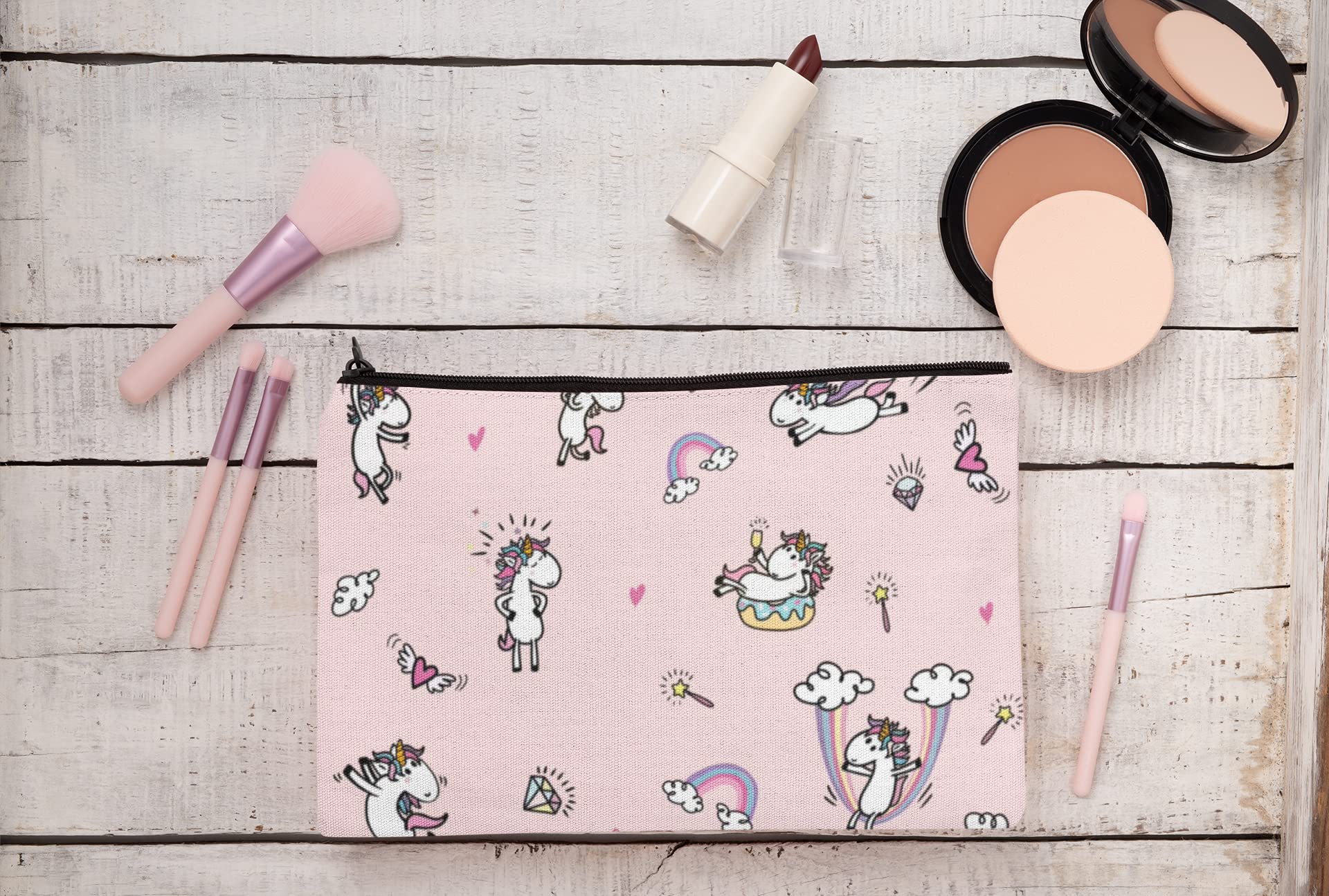 Multipurpose Canvas Pouch for Travel - Waterproof Cosmetic Bag, Stationery Organizer, Gadget Case, Handbag Accessory | Perfect for Daily Use, Business Trips & Outdoor Adventures (Unicon)