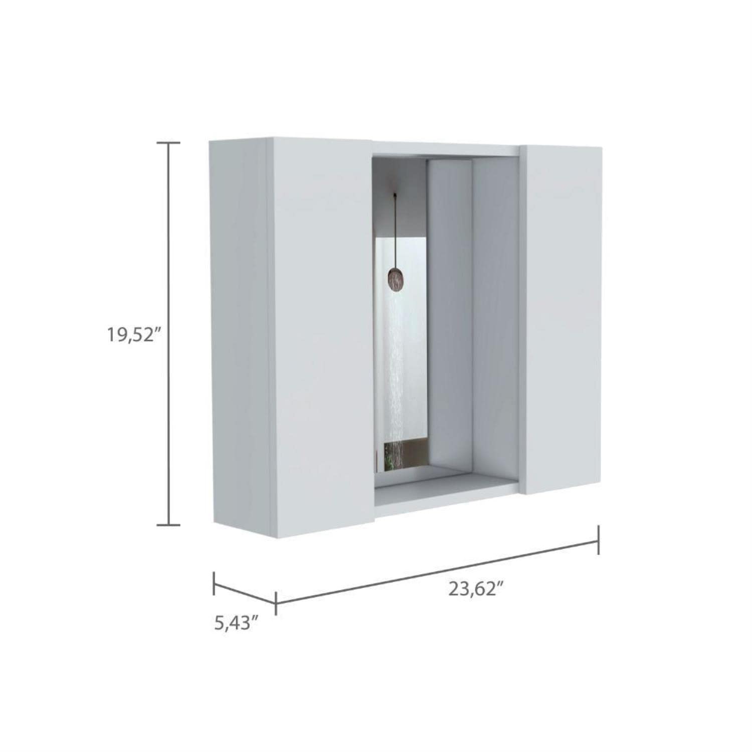 White Garnet Medicine Cabinet with Mirror - 6 Adjustable Inner Shelves & External Shelf for Bathroom Storage | Perfect for Organizing Toiletries, Makeup & Skincare Products