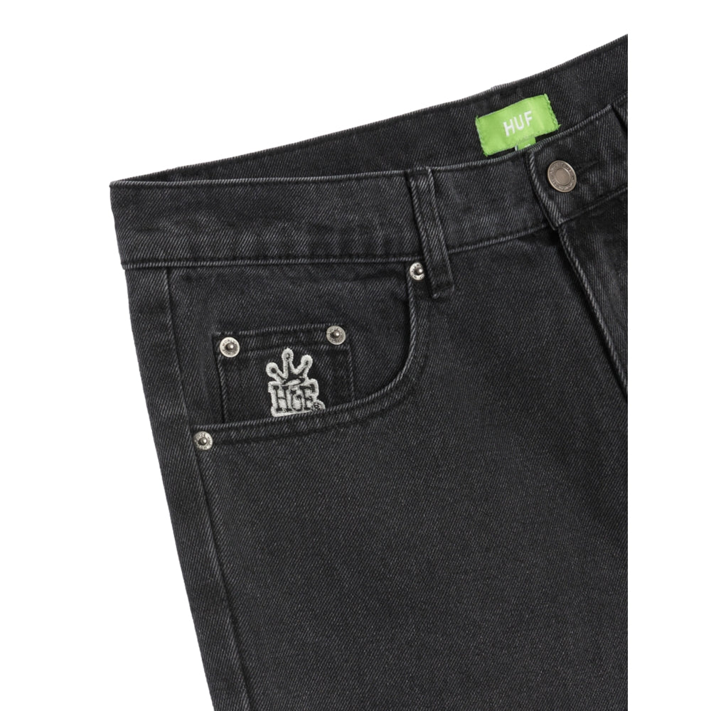 HUF Workman Shorts - Black Men's Casual Shorts for Summer, Gym, and Streetwear Fashion