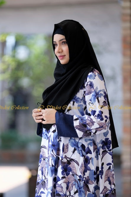 Women's Linen Floral Modest Top - Breathable Summer Blouse for Casual Wear, Beach Outings & Boho Style
