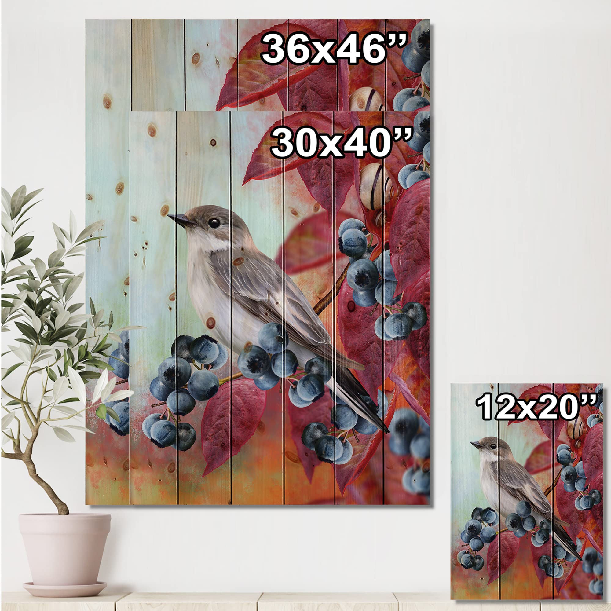 Little Gray Bird Wood Wall Decor - Traditional Pine Art for Home & Office