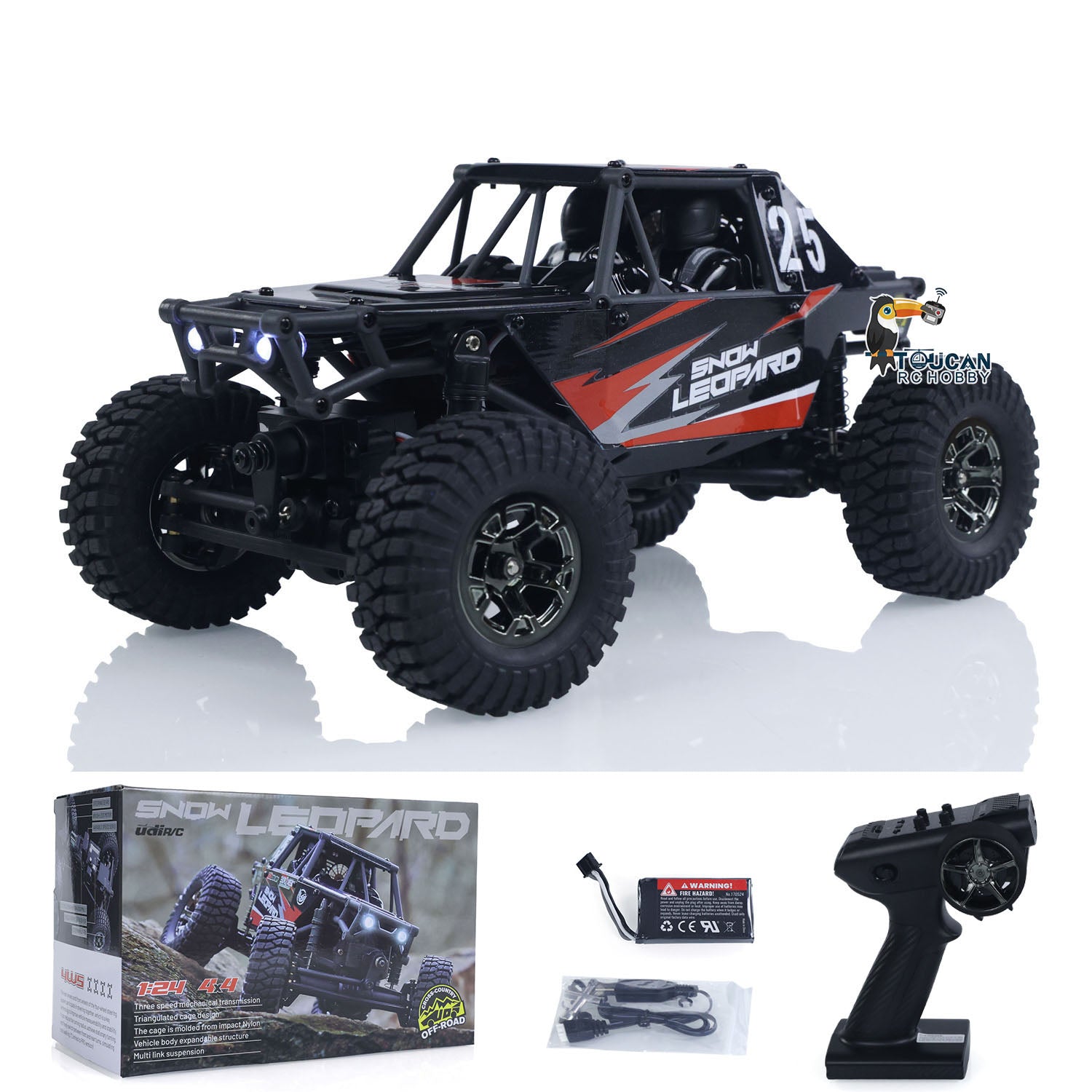 UdiRC UCX2405PRO 1/24 Scale 2.4GHz 4WD RC Rock Crawler with Brushless Motor & ESC - Ready-to-Run Off-Road Remote Control Car Toy for Adults & Kids - Perfect for Indoor Crawling, Backyard Adventures & RC Racing