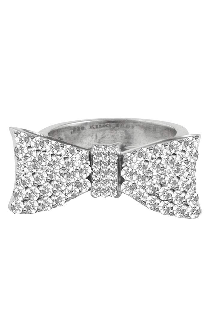 King Baby Studio Women's Baby Bow Ring - Sterling Silver with Pave Cubic Zirconia - Elegant Jewelry Gift for Her - Perfect for Weddings, Anniversaries & Special Occasions
