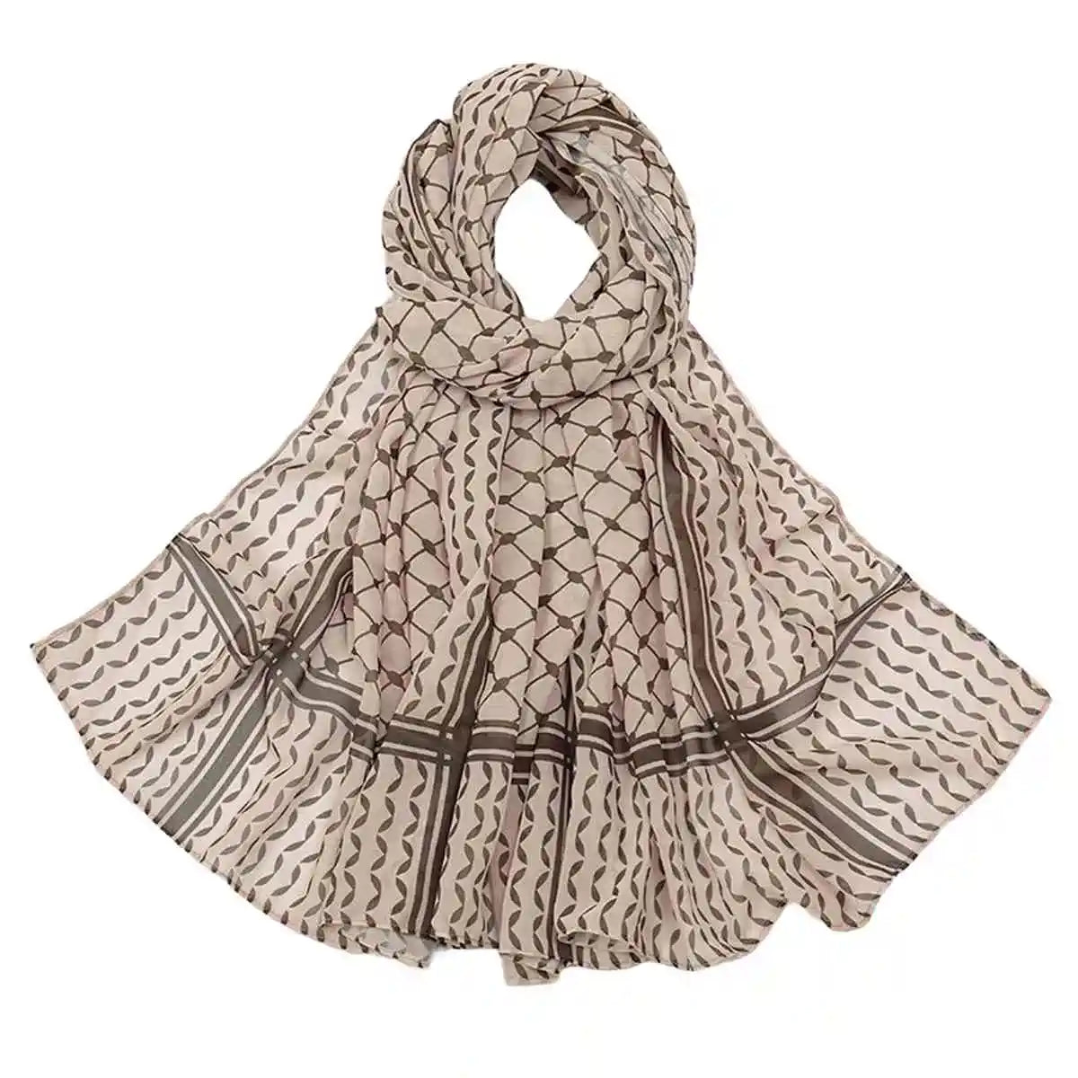Urgarment Women's Keffiyeh Palestine Hijab Scarf - Lightweight Chiffon Kuffiyeh with 20 Color Options - Perfect for Everyday Wear, Cultural Events & Modest Fashion