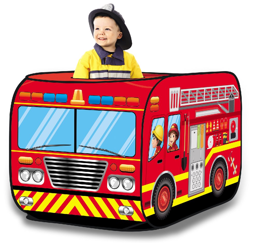Fire Truck Pop Up Play Tent for Kids - Foldable Indoor & Outdoor Playhouse Toy for Toddlers, Boys & Girls | Perfect for Pretend Play, Birthday Gifts & Backyard Adventures