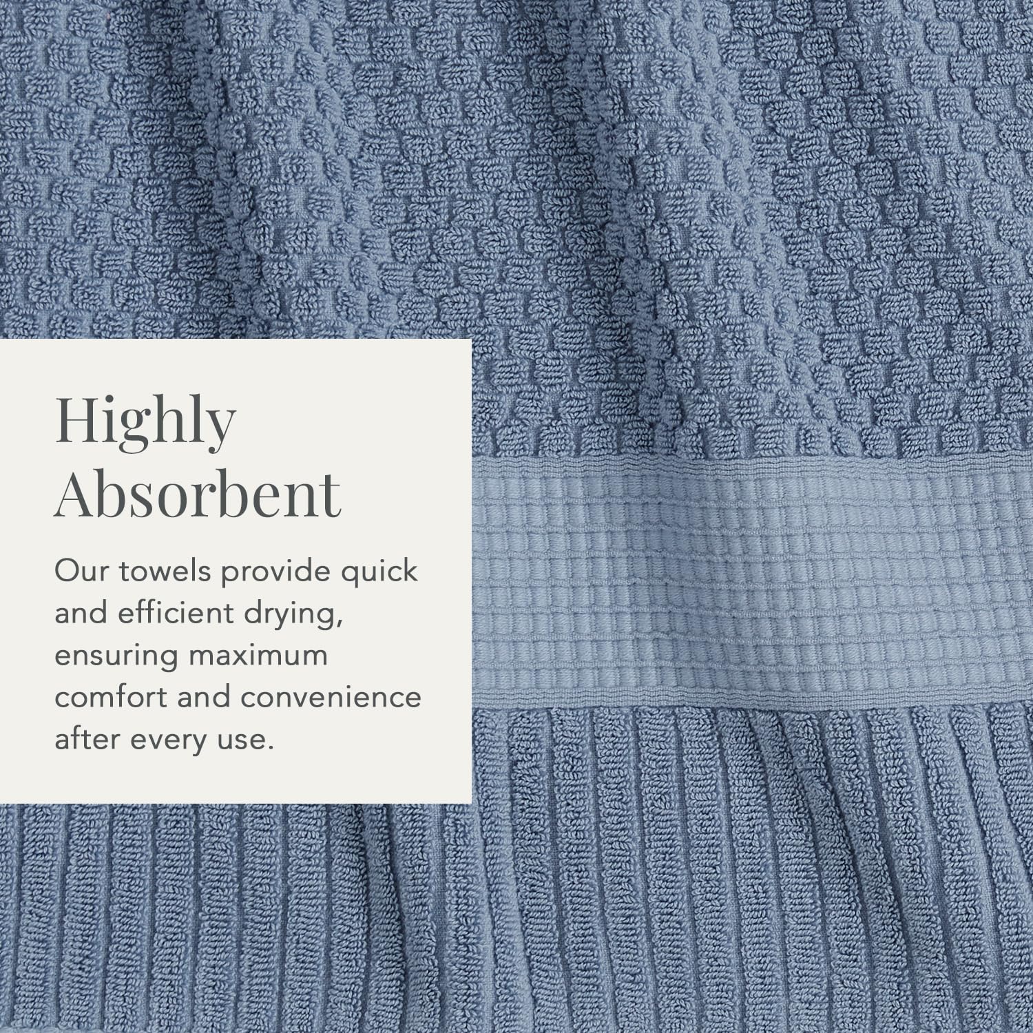 NY Loft 100% Cotton 6-Piece Towel Set - Super Soft & Absorbent Quick-Dry Bath, Hand Towels & Washcloths | Textured Durable Cotton | Trinity Collection (Flint Stone) - Perfect for Spa, Bathroom & Guest Room Luxury