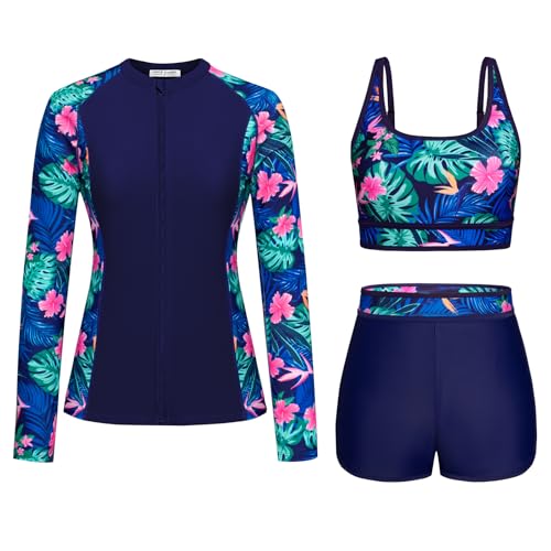 Navy Blue-pink Flowers