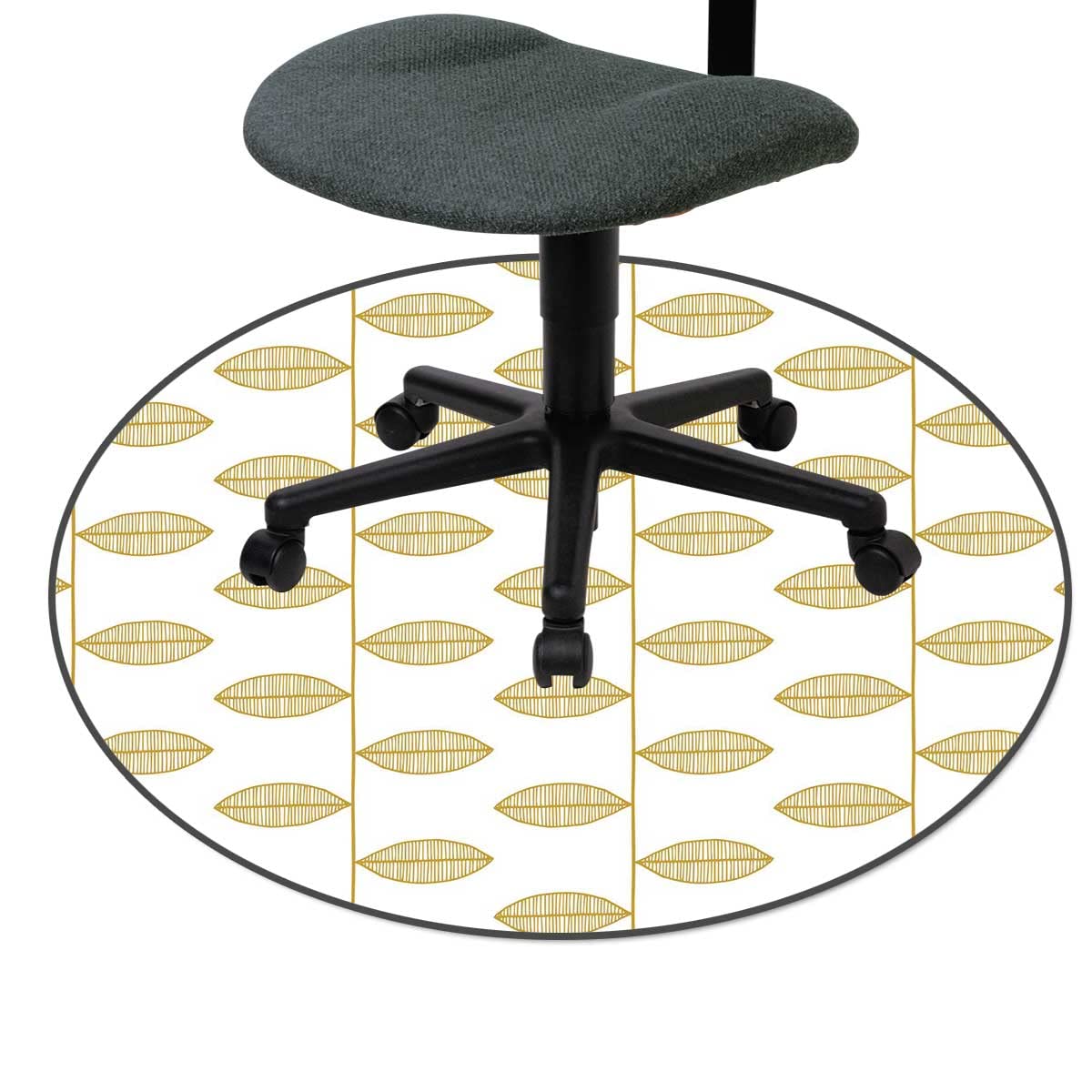 Beige Lattice Geometric Polka Dot Carpet Protector Mat - 43 Inch Non-Slip Office Chair Mat for Desk, Gaming & Home Use - Nordic Style Floor Protector for Hardwood & Carpeted Floors