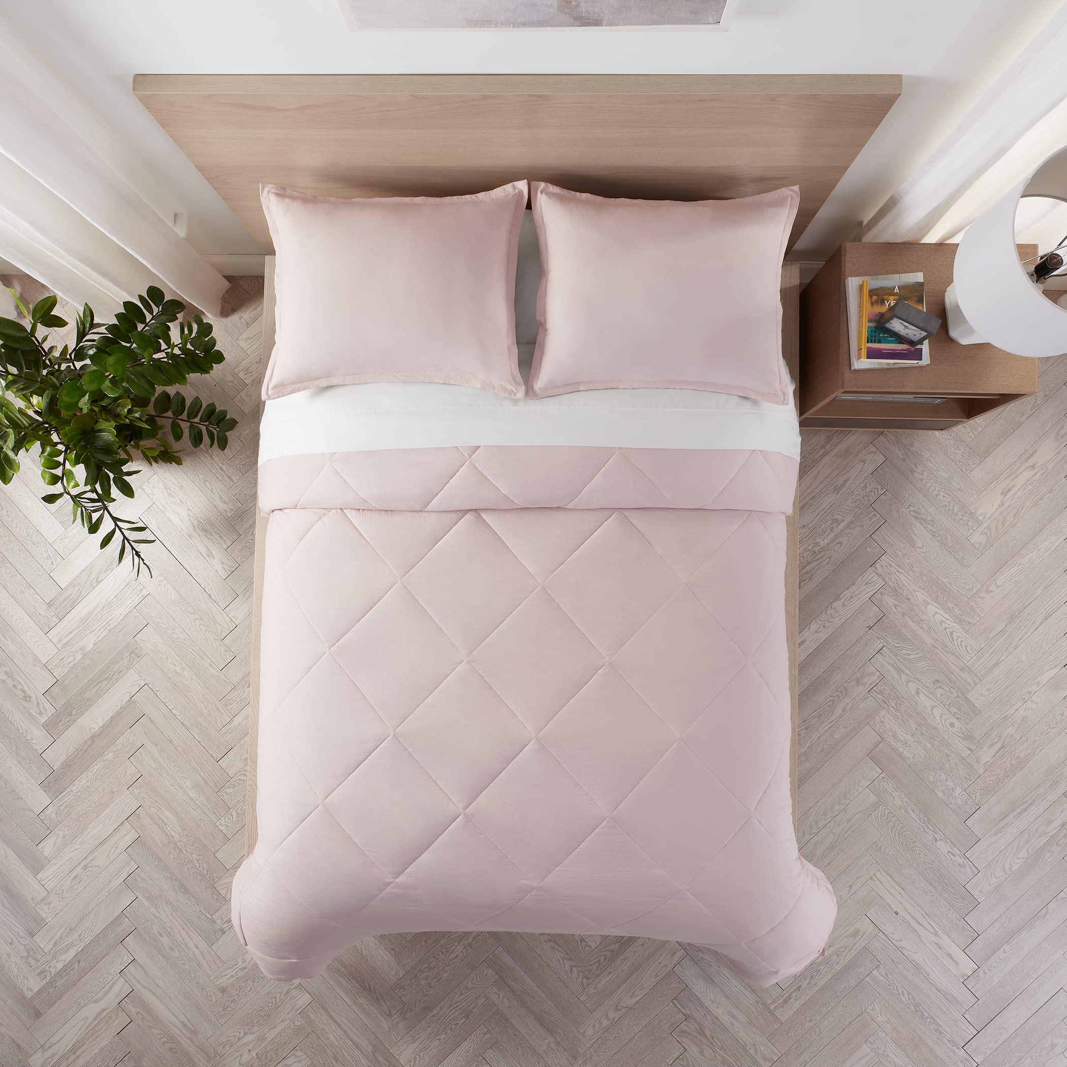 Serta Supersoft Cooling 5-Piece Reversible Comforter Set with Sheets & Pillowcases - All-Season Bedding for Twin/Twin XL Beds in Sepia Rose | Perfect for Hot Sleepers & Cozy Bedroom Decor