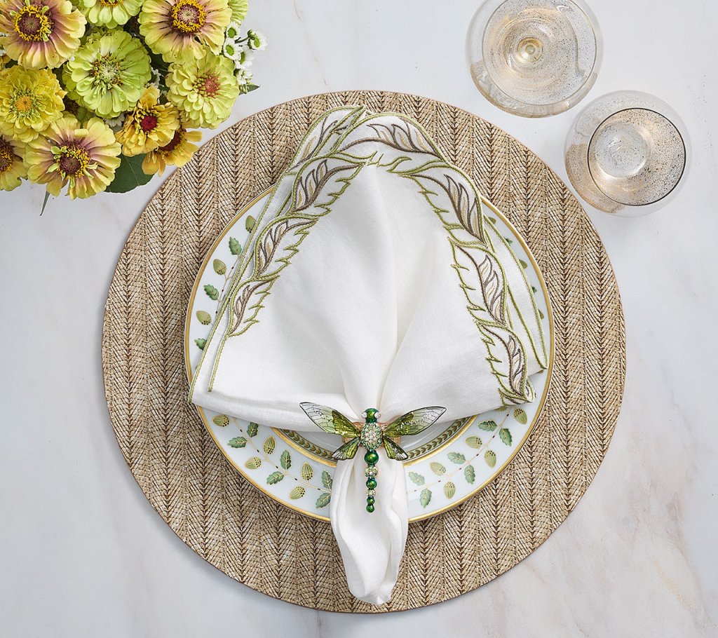 Premium Herringbone Pattern Placemats Set of 4 - Waterproof & Heat Resistant Table Mats for Dining, Kitchen, and Holiday Decor