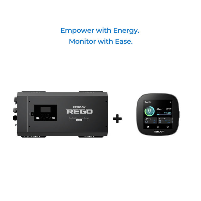 REGO 12V 3000W Pure Sine Wave Power Inverter Charger with LCD Display - Perfect for RVs, Boats, Camping & Emergency Power Backup