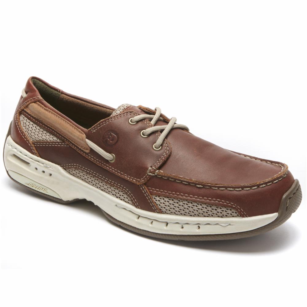 Dunham Men's Captain Boat Shoes - Brown Leather Casual Slip-On Loafers for Men | Comfortable & Stylish Deck Shoes for Boating, Walking, and Everyday Wear