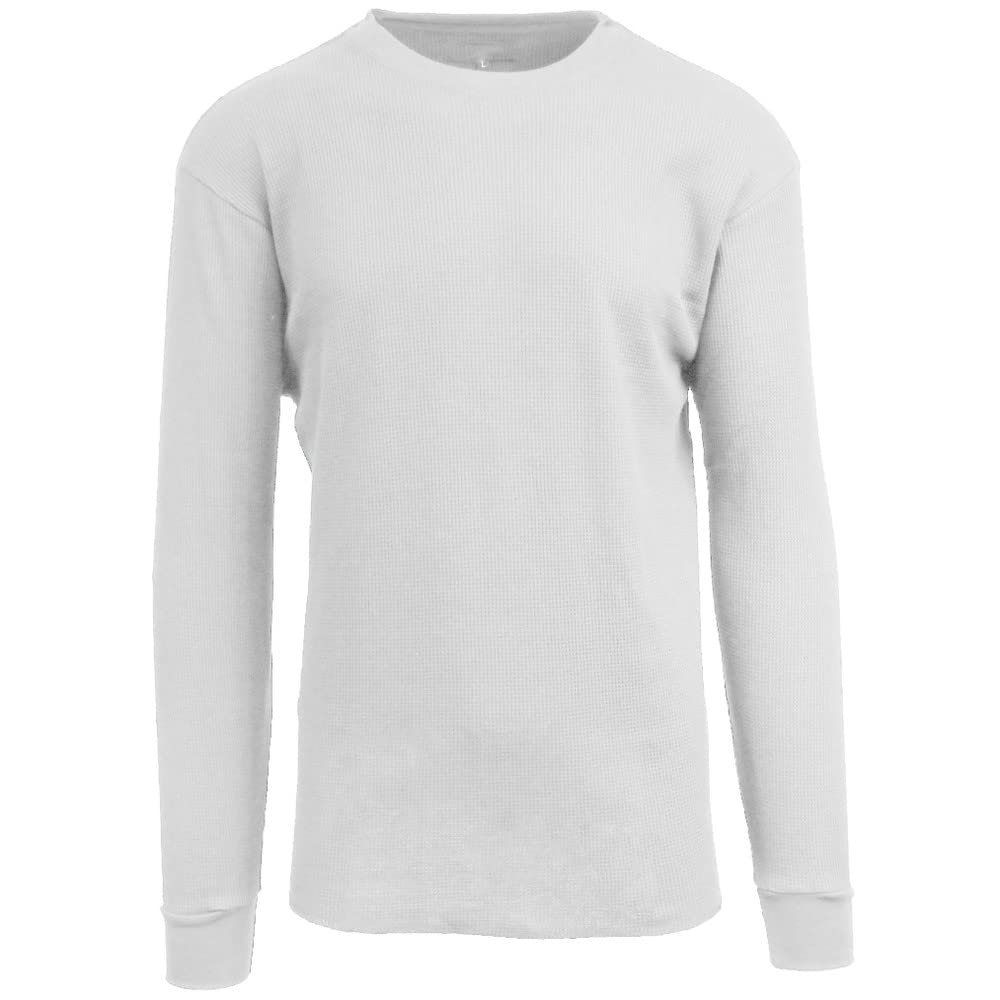 Men's Long Sleeve Waffle Thermal Underwear Crew Neck Shirt - Warm Base Layer for Winter, Cold Weather & Outdoor Activities - Hiking, Camping & Workwear Essentials