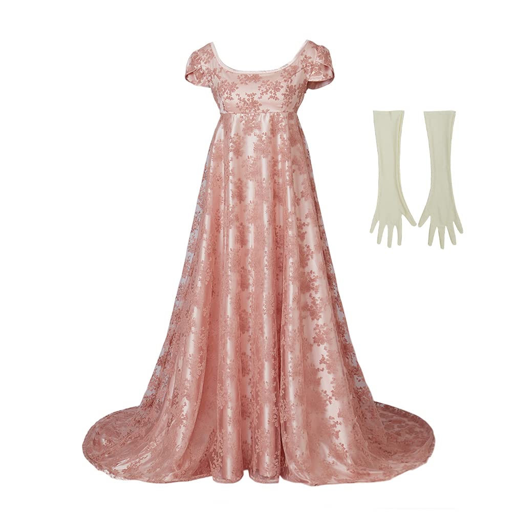 Bridgerton Inspired Kate Dress for Women - Elegant Vintage Regency Satin Gown | Anthony Costume Replica | Perfect for Cosplay, Historical Reenactments & Themed Parties