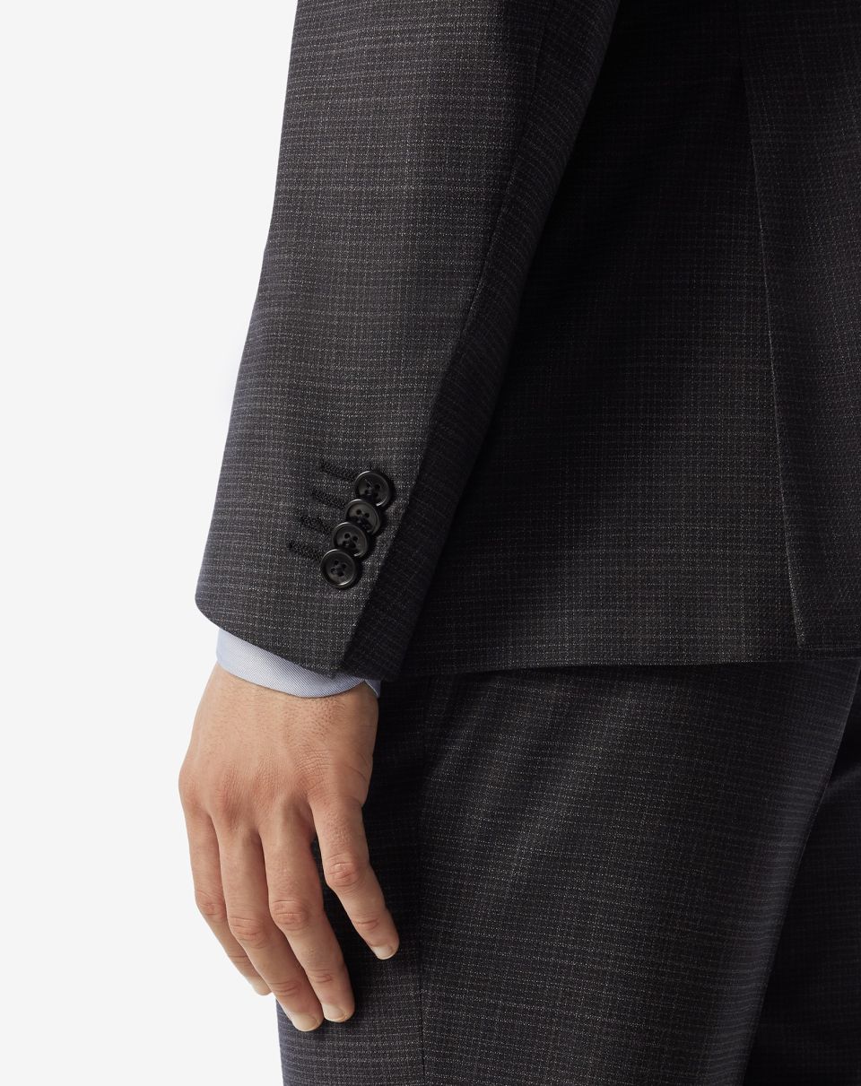Premium CORNELIANI Check Leader Wool Suit for Men - Charcoal Gray Business Attire | Perfect for Office Meetings, Weddings & Formal Events