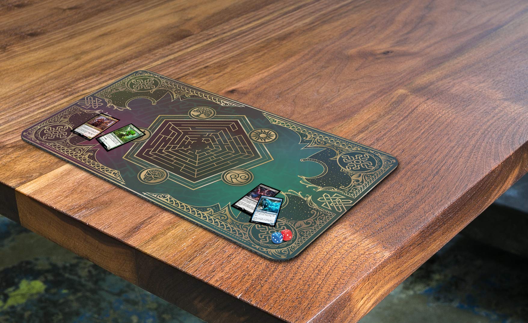 Premium MTG Playmat - Mana Blast Design for Magic The Gathering, YuGiOh & TCG Games | Non-Slip Card Mat for Casual & Competitive Play | Original Art Gaming Accessory for Tabletop Tournaments & Home Game Nights