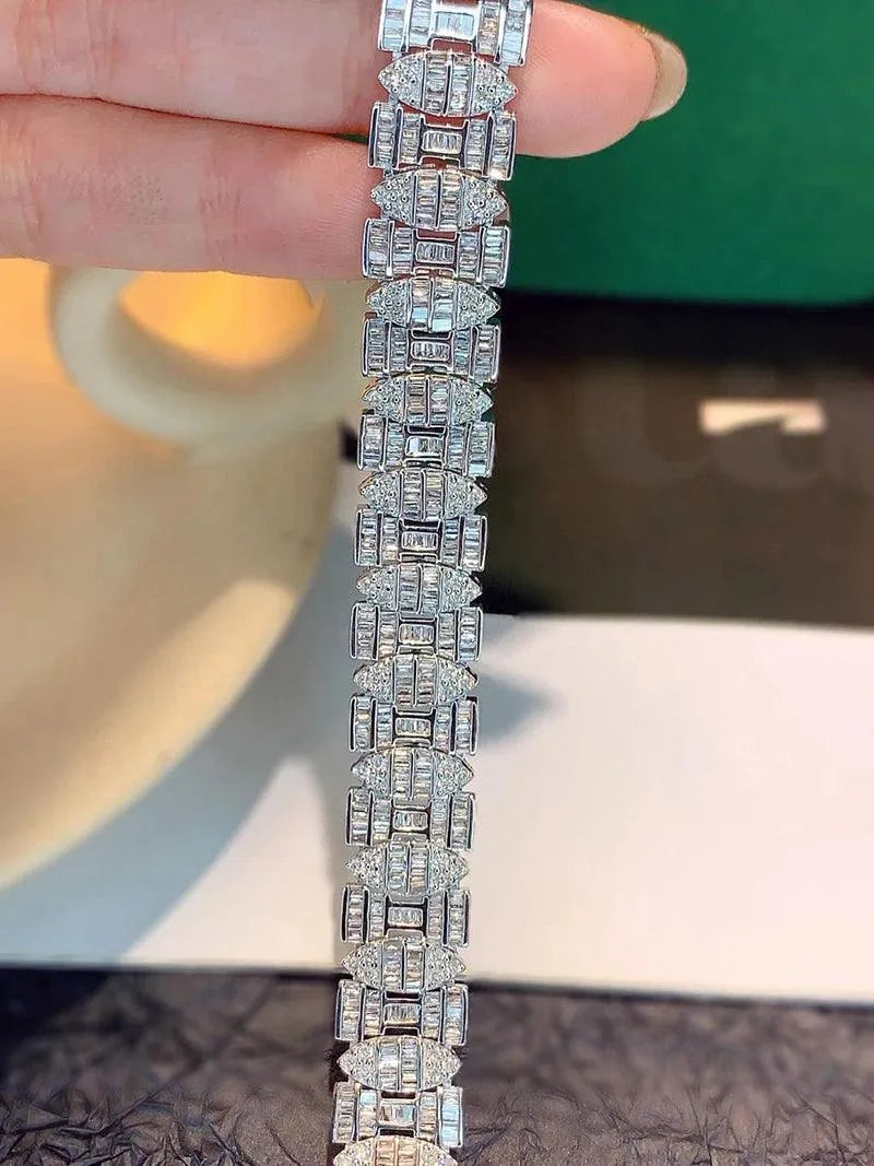 18K White Gold Diamond Bracelet for Women - 5.0 Carat Real Natural Diamonds, Luxury Shiny Design, Elegant Party Jewelry | Perfect for Weddings, Anniversaries & Special Occasions