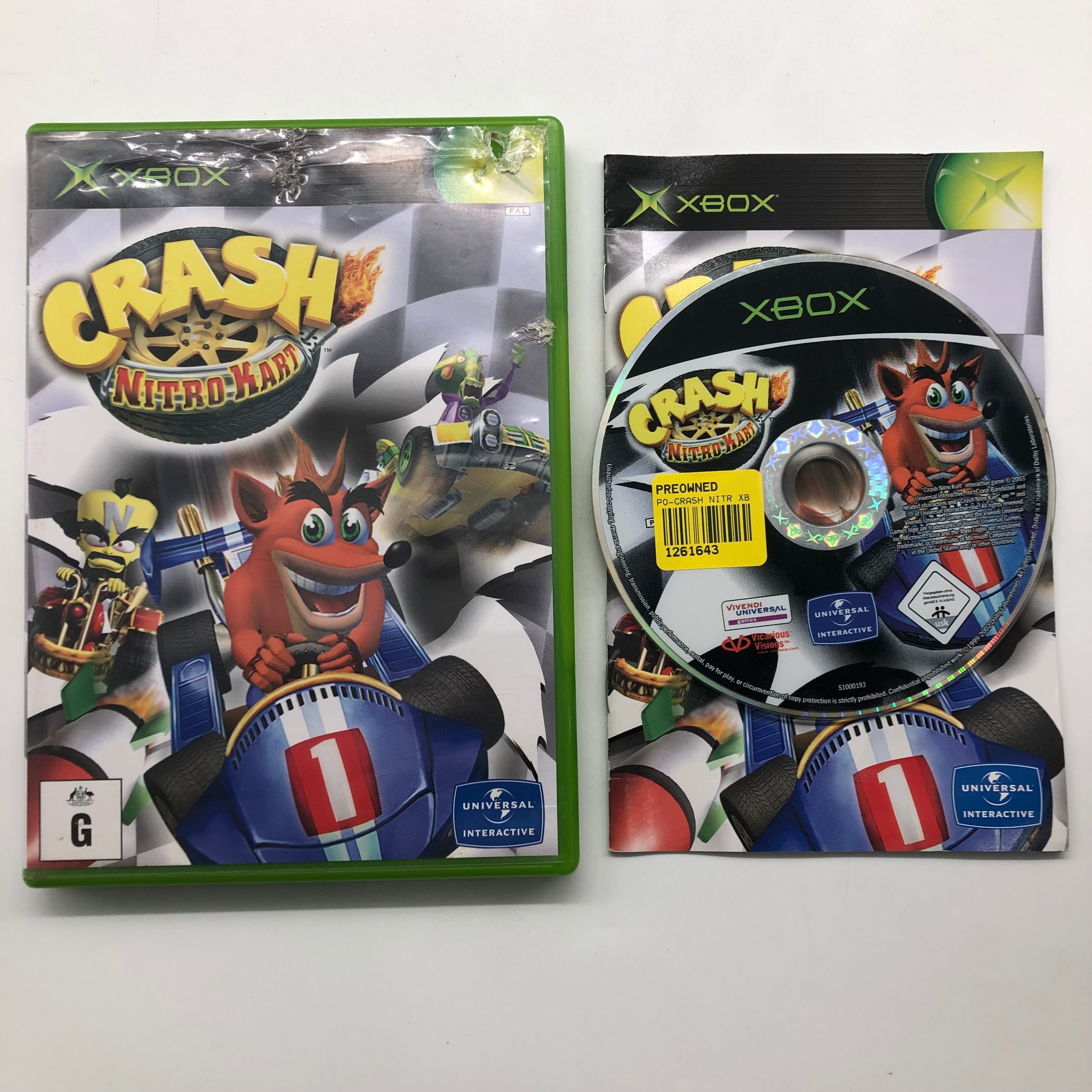Crash Nitro Kart Xbox Original Game with Manual - PAL Version | Racing Adventure for Kids & Adults | Perfect for Family Game Nights & Competitive Play