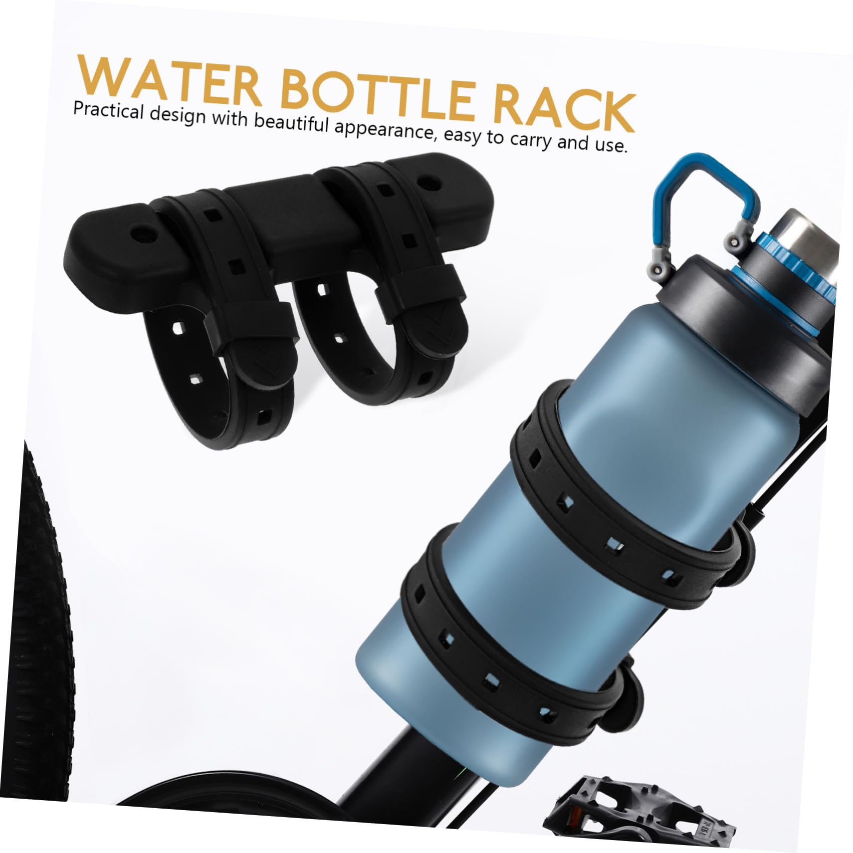 BESPORTBLE 2 Pack Bike Water Bottle Holder - Universal Bicycle Drink Cage Mount for Electric & Regular Bikes - Durable Plastic Bottle Cage Adapter with Secure Clip - Perfect for Road Cycling, Mountain Biking & Commuting