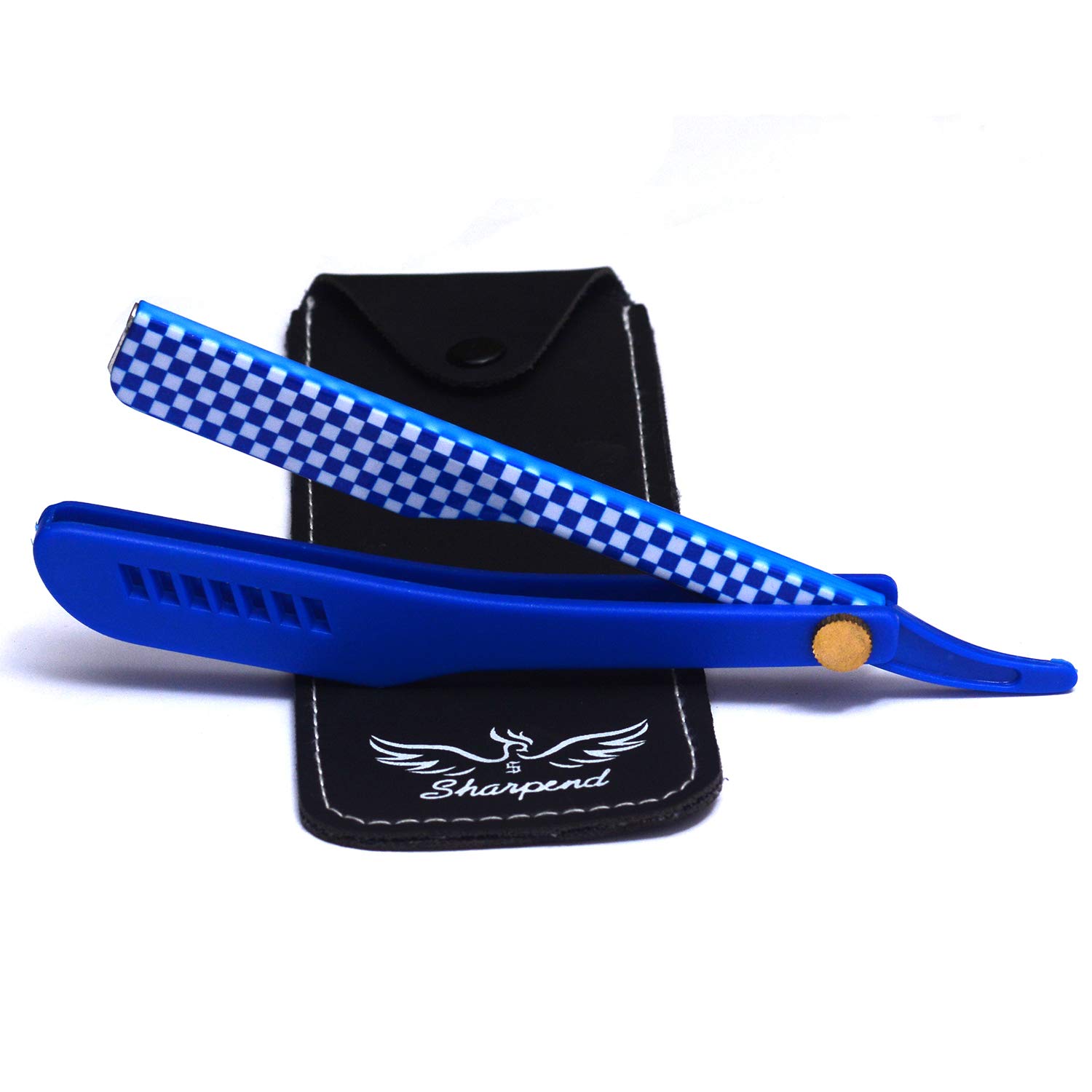 Professional Straight Edge Barber Razor - Salon Quality Cut Throat Shavette with 20 Blades & PU Leather Case | Men's Grooming Kit for Precision Shaving, Beard Trimming & Eyebrow Shaping | Perfect for Barbershops, Home Use & Travel