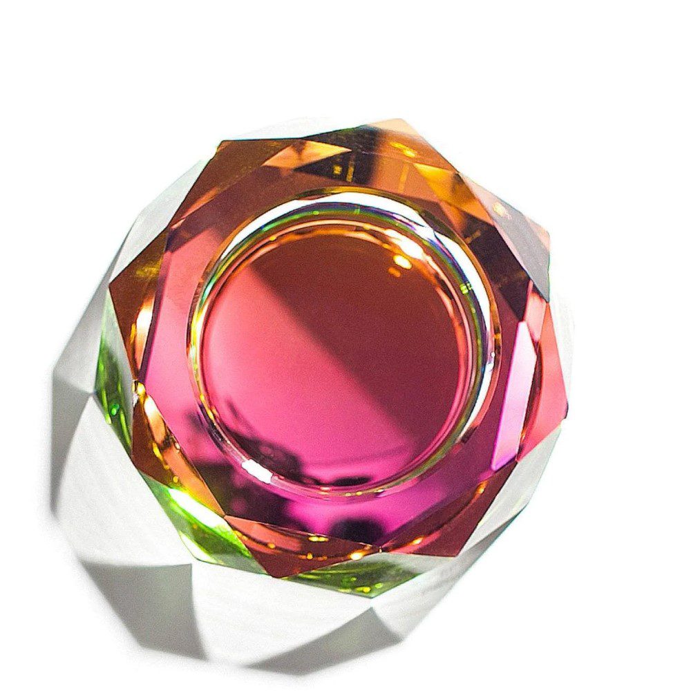 Premium FUNDAMENTAL BERLIN Rainbow Crystal Bowl - Large Handmade Glass Bowl for Home Decor, Gift, Meditation & Yoga Accessories